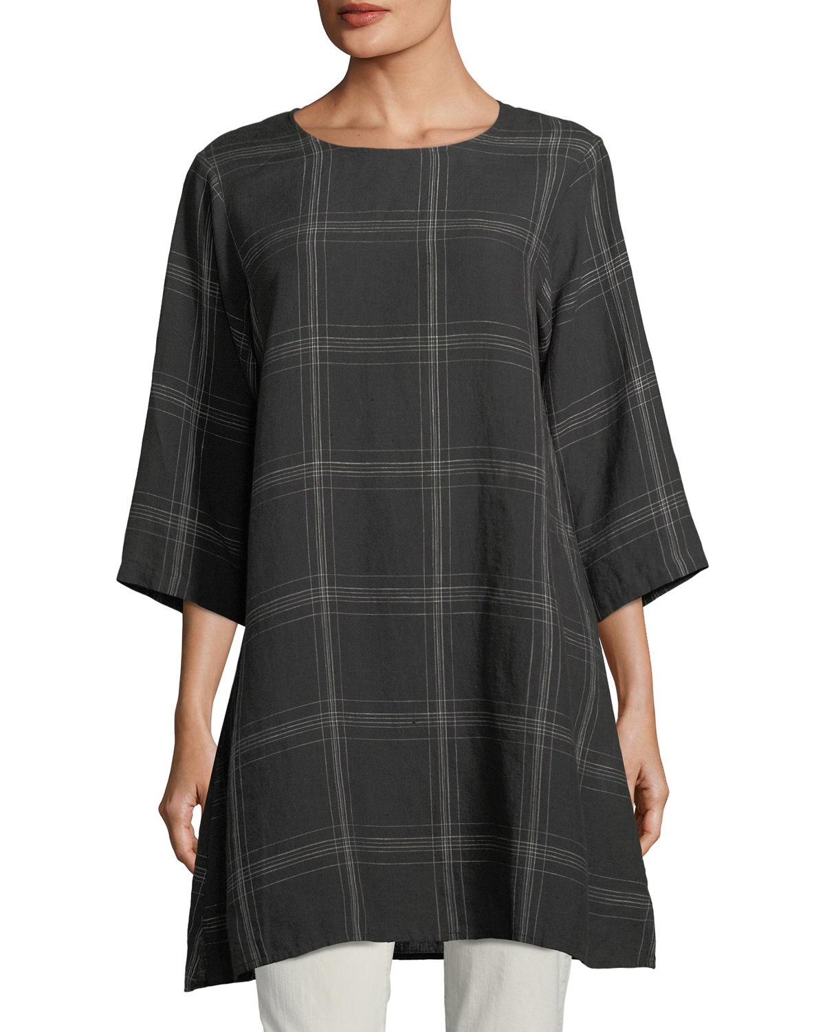 eileen fisher organic linen shirt dress