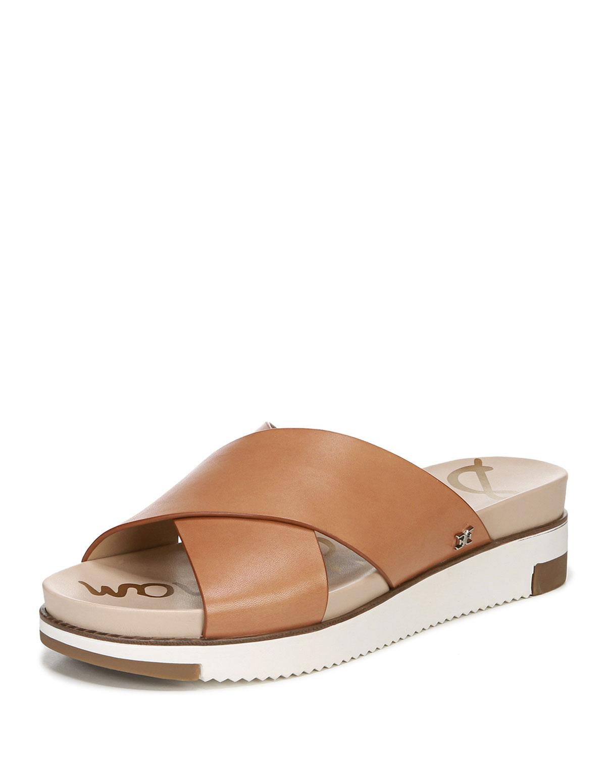 Lyst Sam Edelman Audrea Leather Platform Slide Sandals Brown in Brown