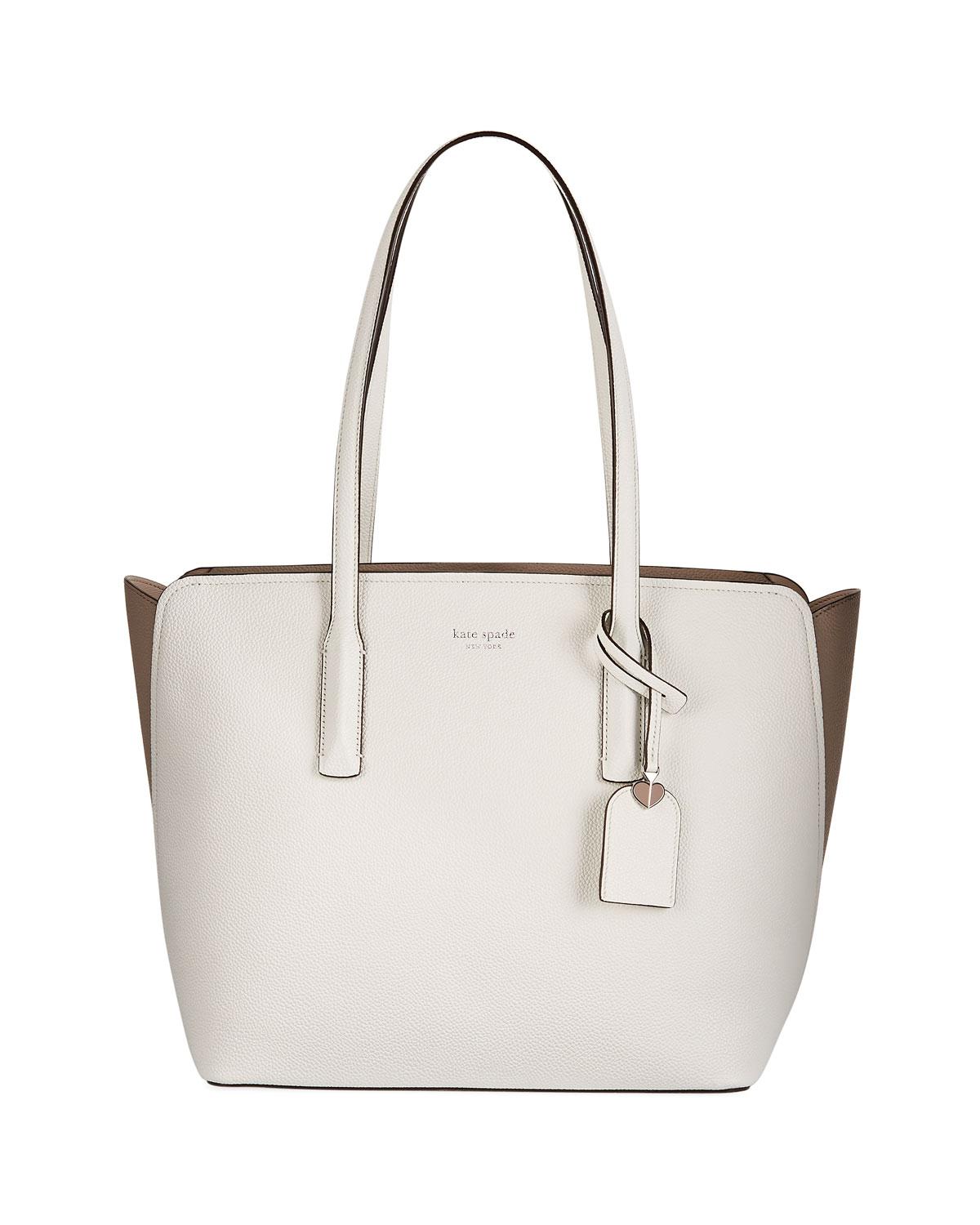 kate spade white leather tote