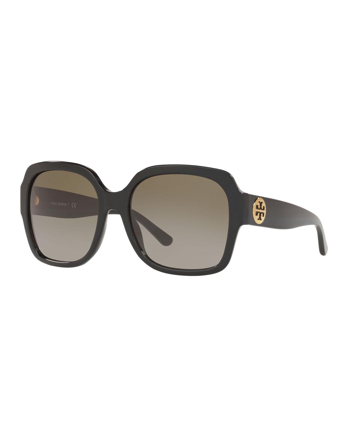 Tory Burch Women's Square Sunglasses in Black - Lyst