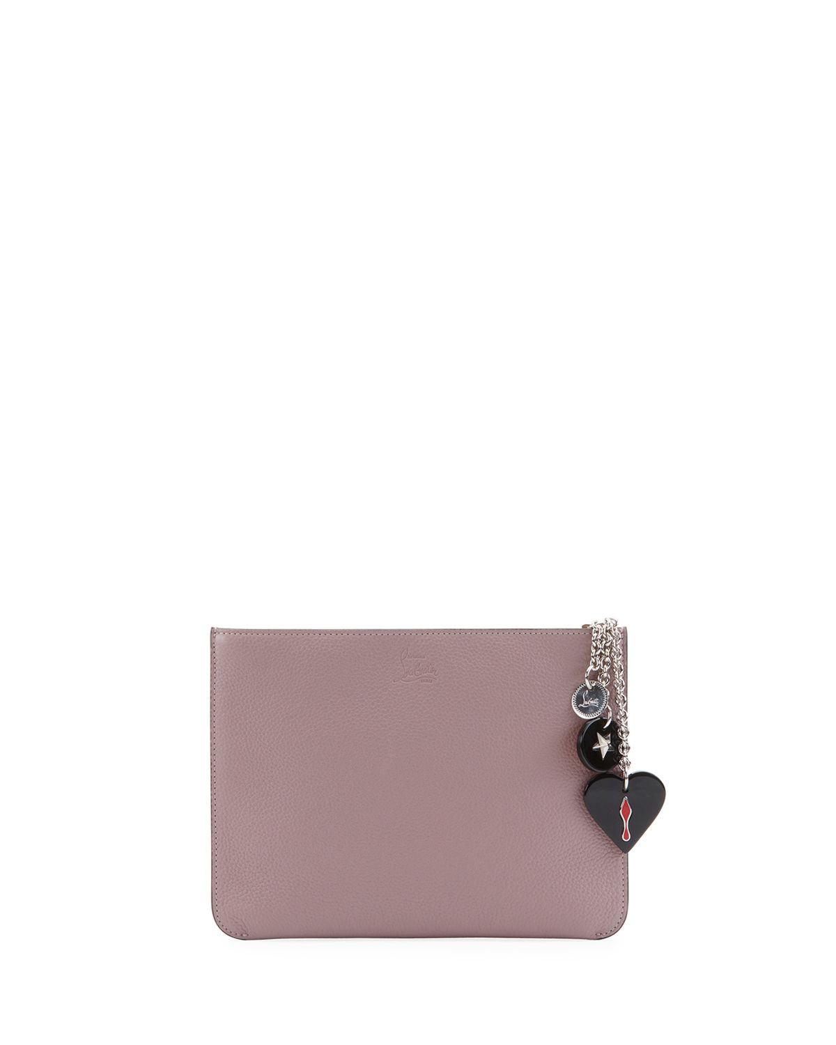 Lyst - Christian Louboutin Loubicute Calf Empire Charms Clutch Bag in Pink