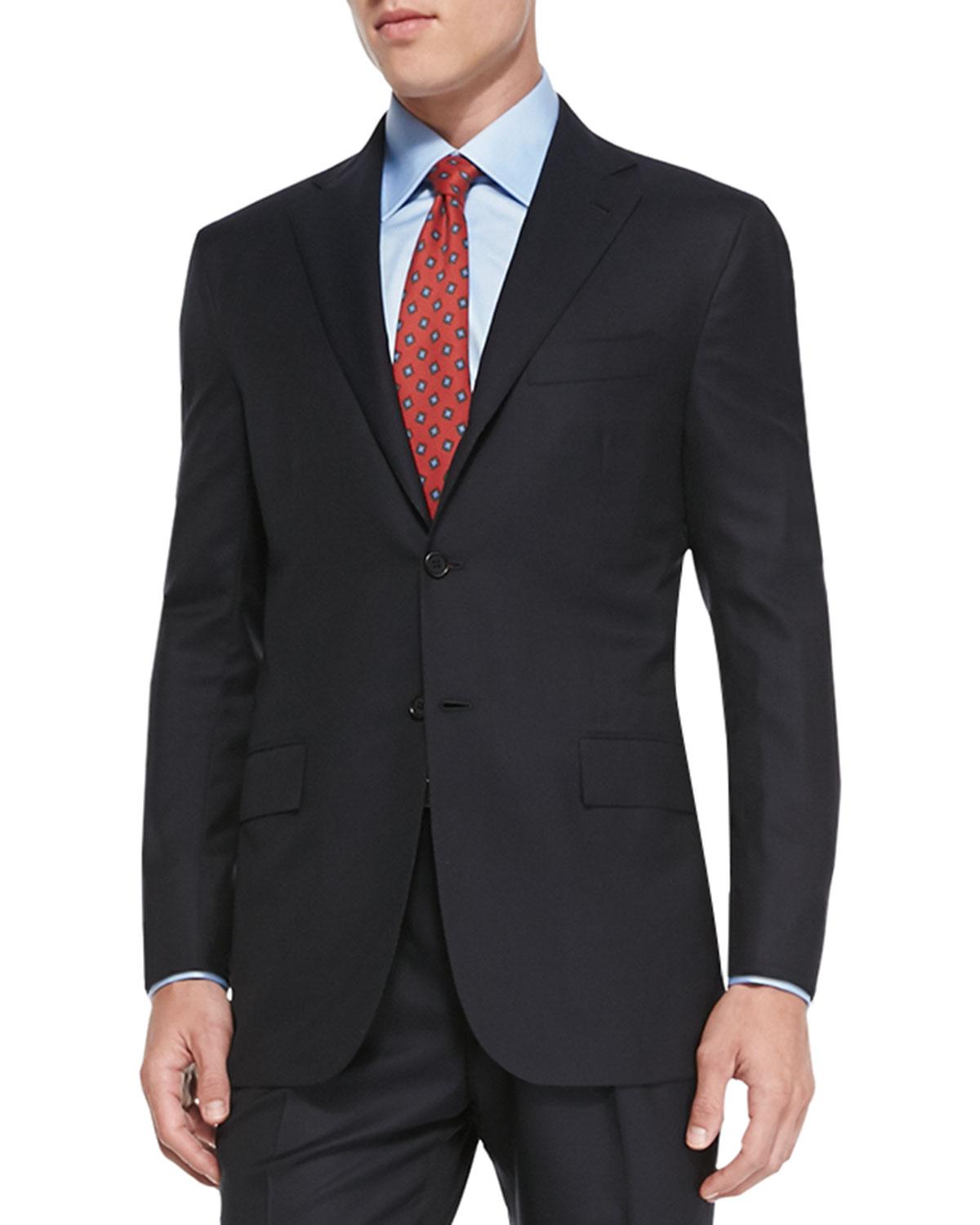Lyst - Kiton Navy Suit in Black for Men