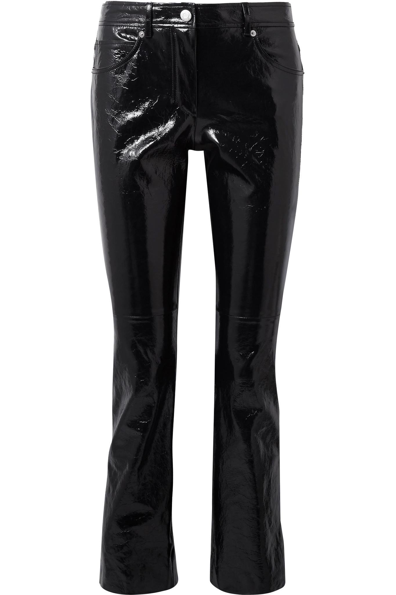 Lyst - Helmut Lang Crinkled Patent-leather Slim-leg Pants in Black