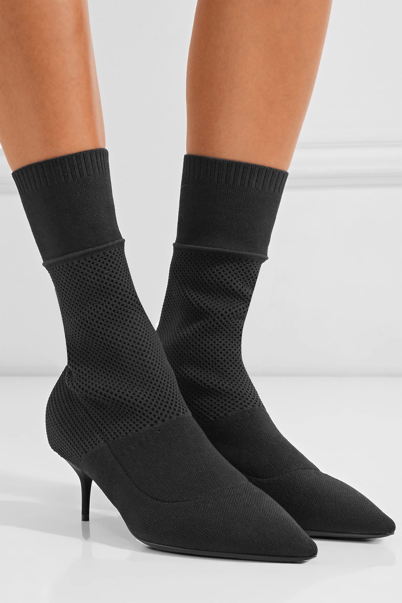Burberry Stretch-knit Boots in Black - Lyst