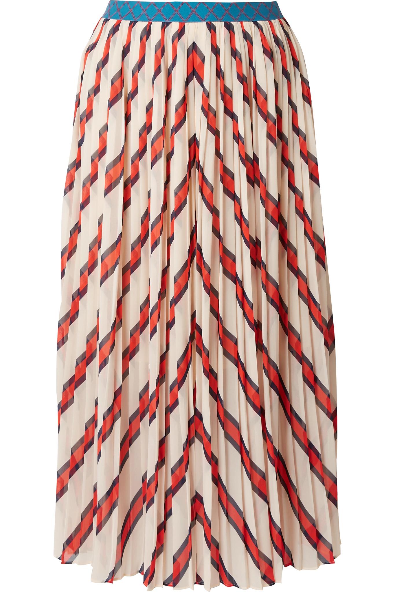 À En Mousseline Plissée Jupe Alvilamma Malene Lyst Rayures Midi By qIwtfaFX