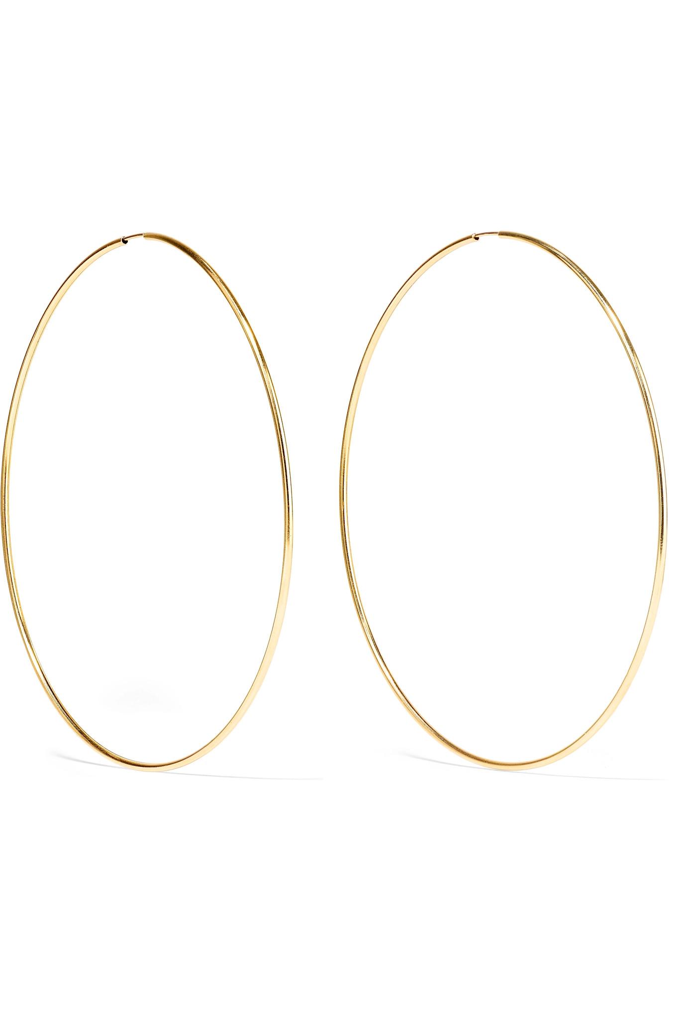 Lyst Loren Infinity 10 Karat Gold Hoop Earrings One Loren Women S Metallic Infinity 10 Karat Gold Hoop Earrings
