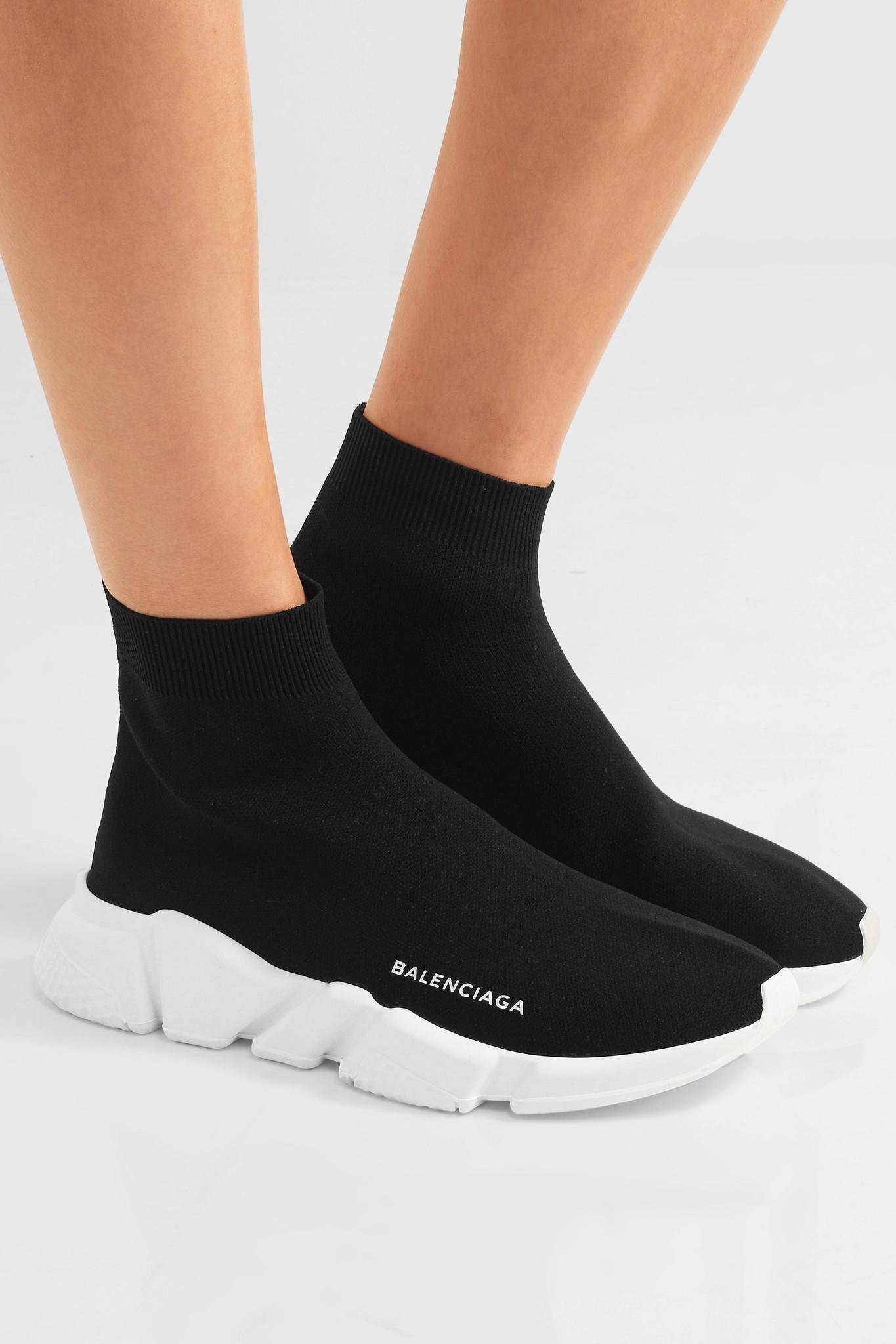 Lyst - Balenciaga Speed Stretch-Knit High-Top Sneakers in Black