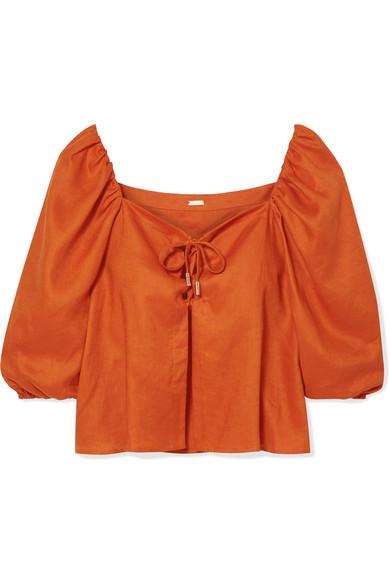 Cult Gaia Aurel Linen Top in Bright Orange (Orange) - Lyst