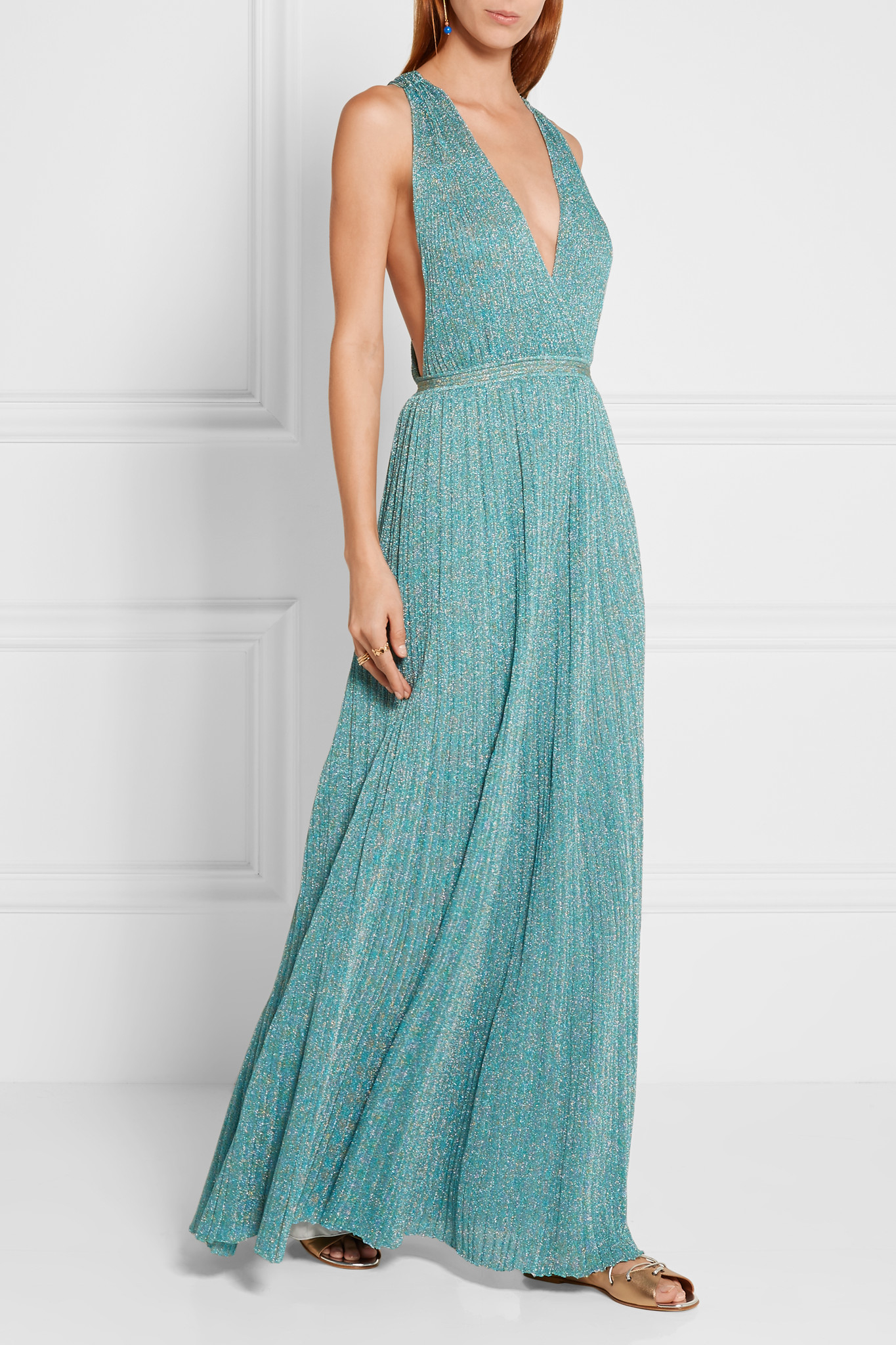 Lyst Missoni Metallic Crochetknit Maxi Dress in Blue