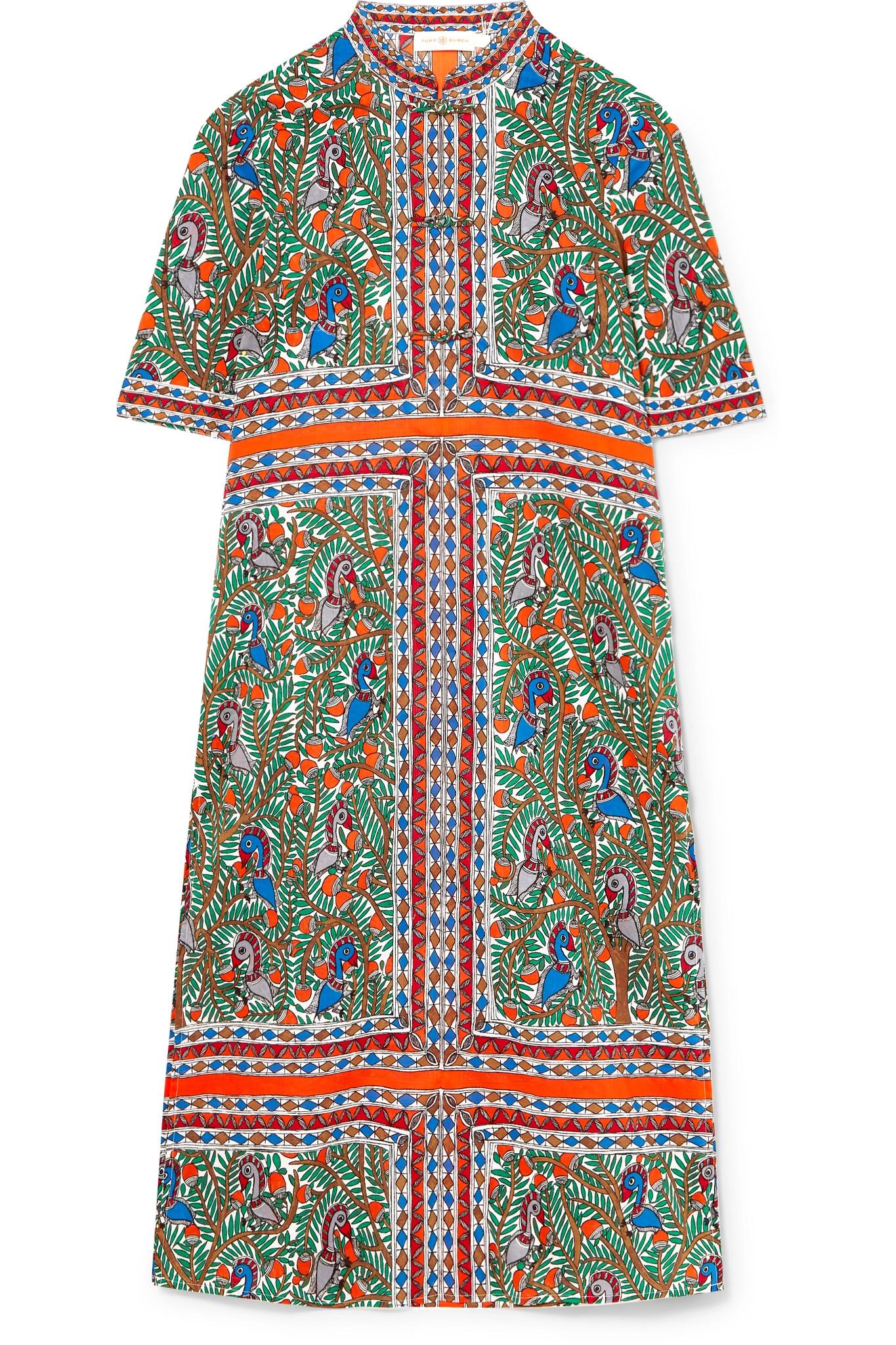 Lyst - Tory Burch Printed Cotton-voile Kaftan in Blue