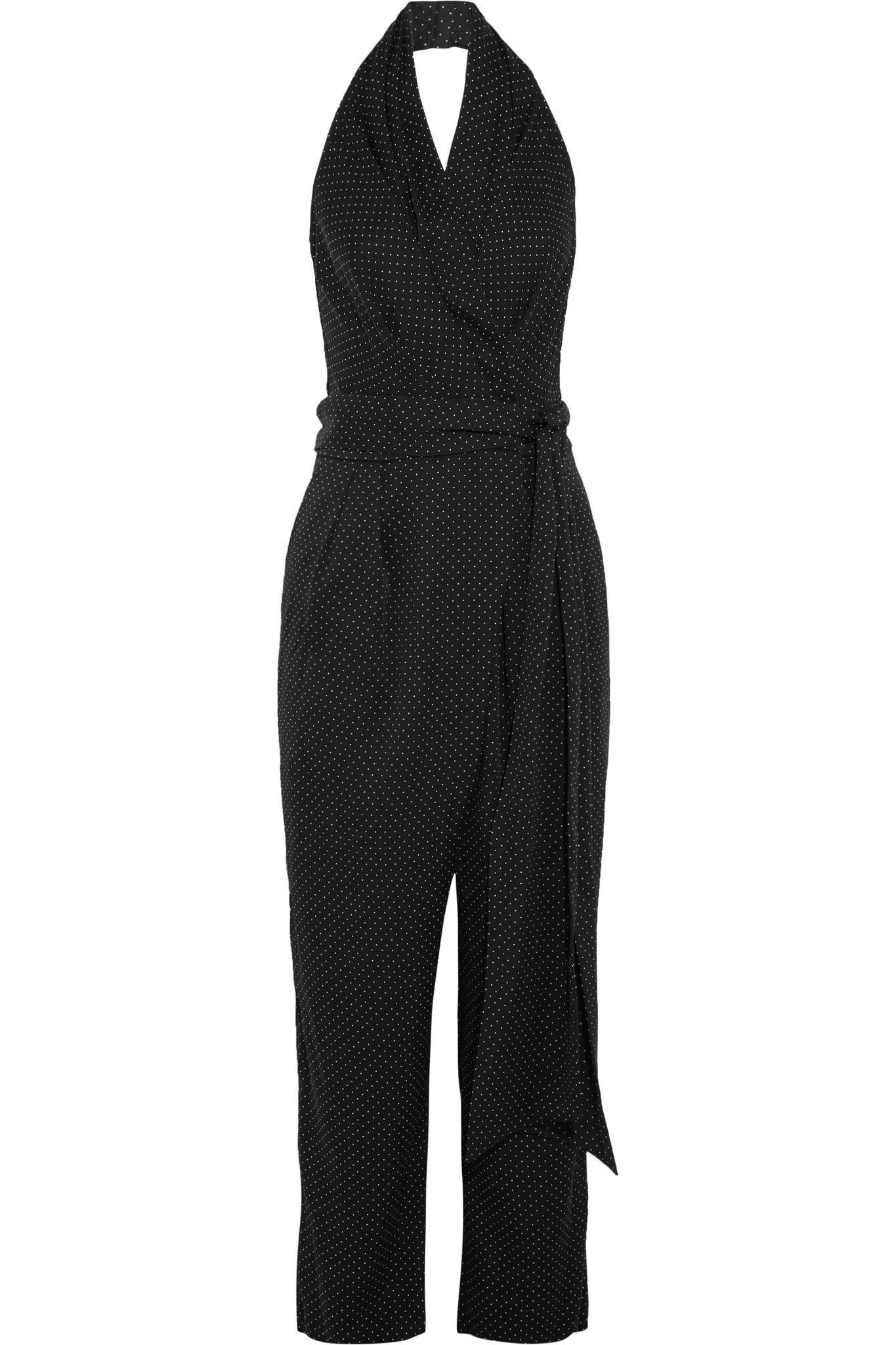 polka dot wrap jumpsuit