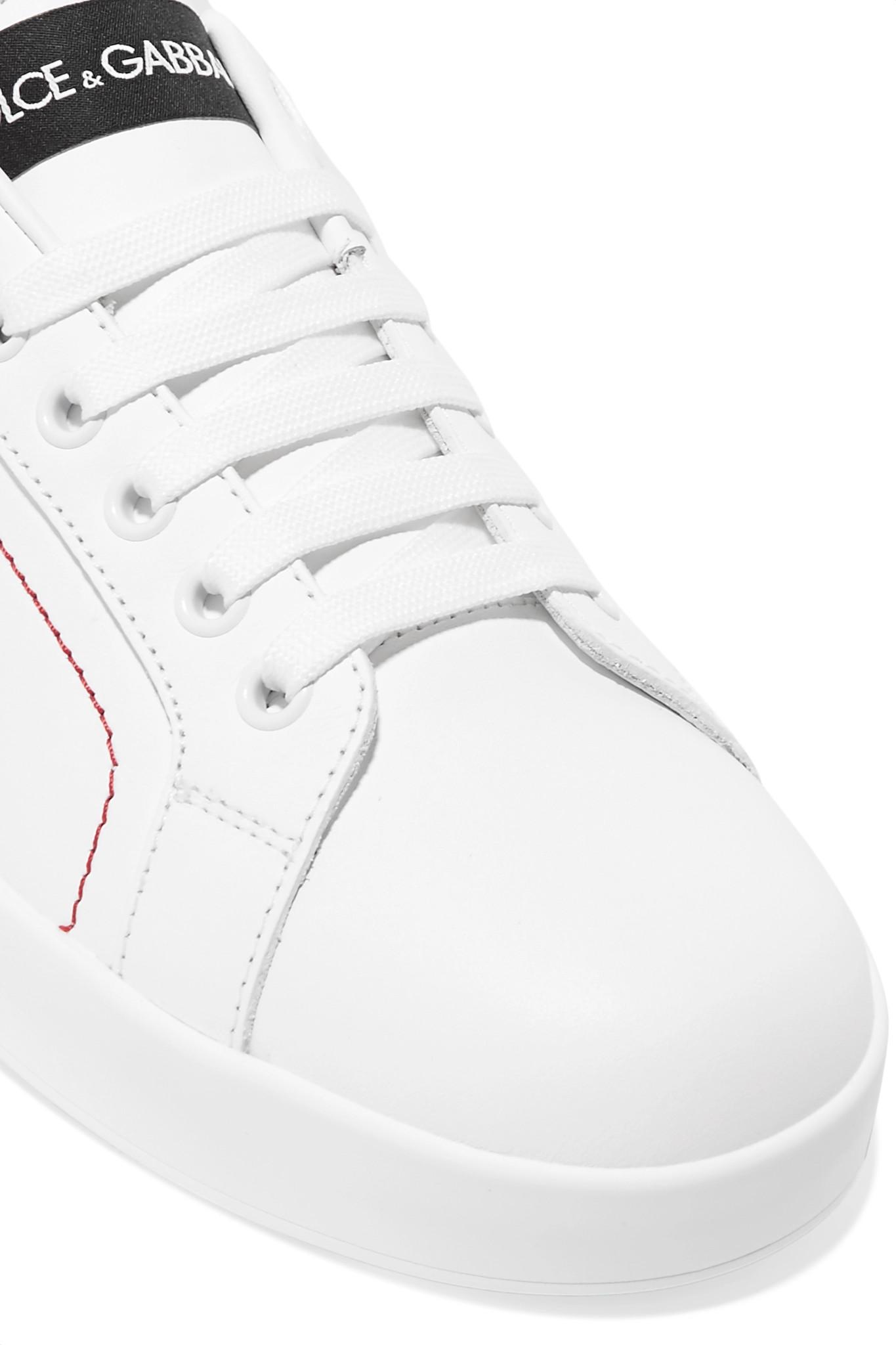 Download Dolce & Gabbana Leather Portofino Sneakers in White - Lyst