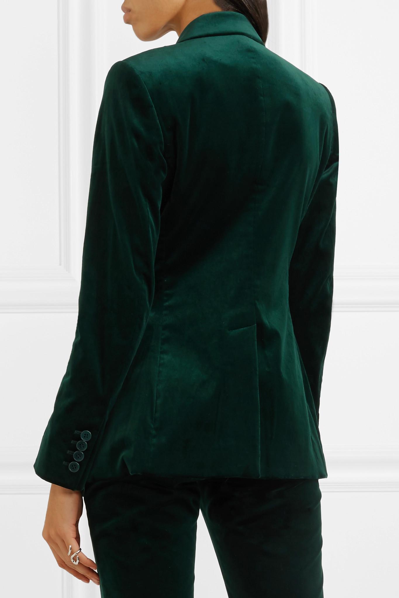 Lyst - Theory Cotton-blend Velvet Blazer in Green