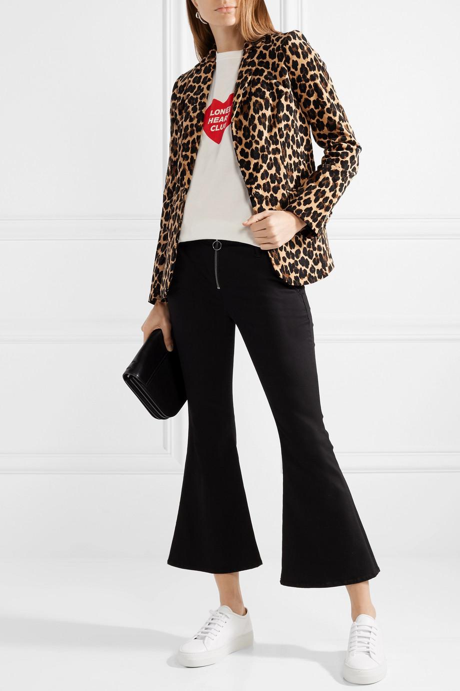 Lyst - Frame Leopard-print Cotton-blend Velvet Blazer in Brown