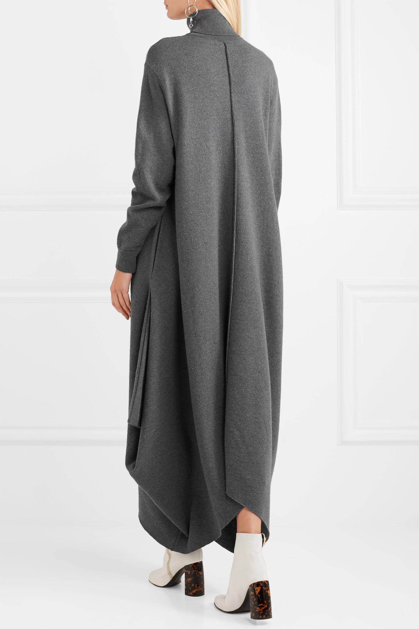 Lyst - Stella Mccartney Oversized Wool Turtleneck Maxi Dress in Gray