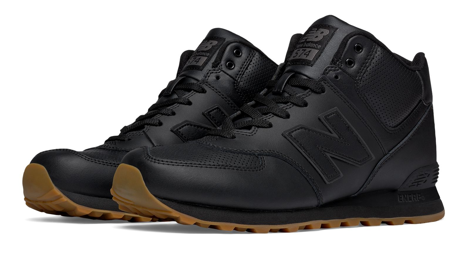 Lyst - New Balance 574 Mid-cut Leather in Black for Men