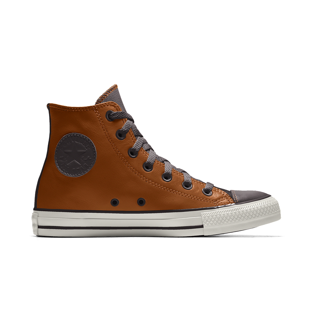 Converse Custom Chuck Taylor All Star Leather High Top Shoe in Brown ...