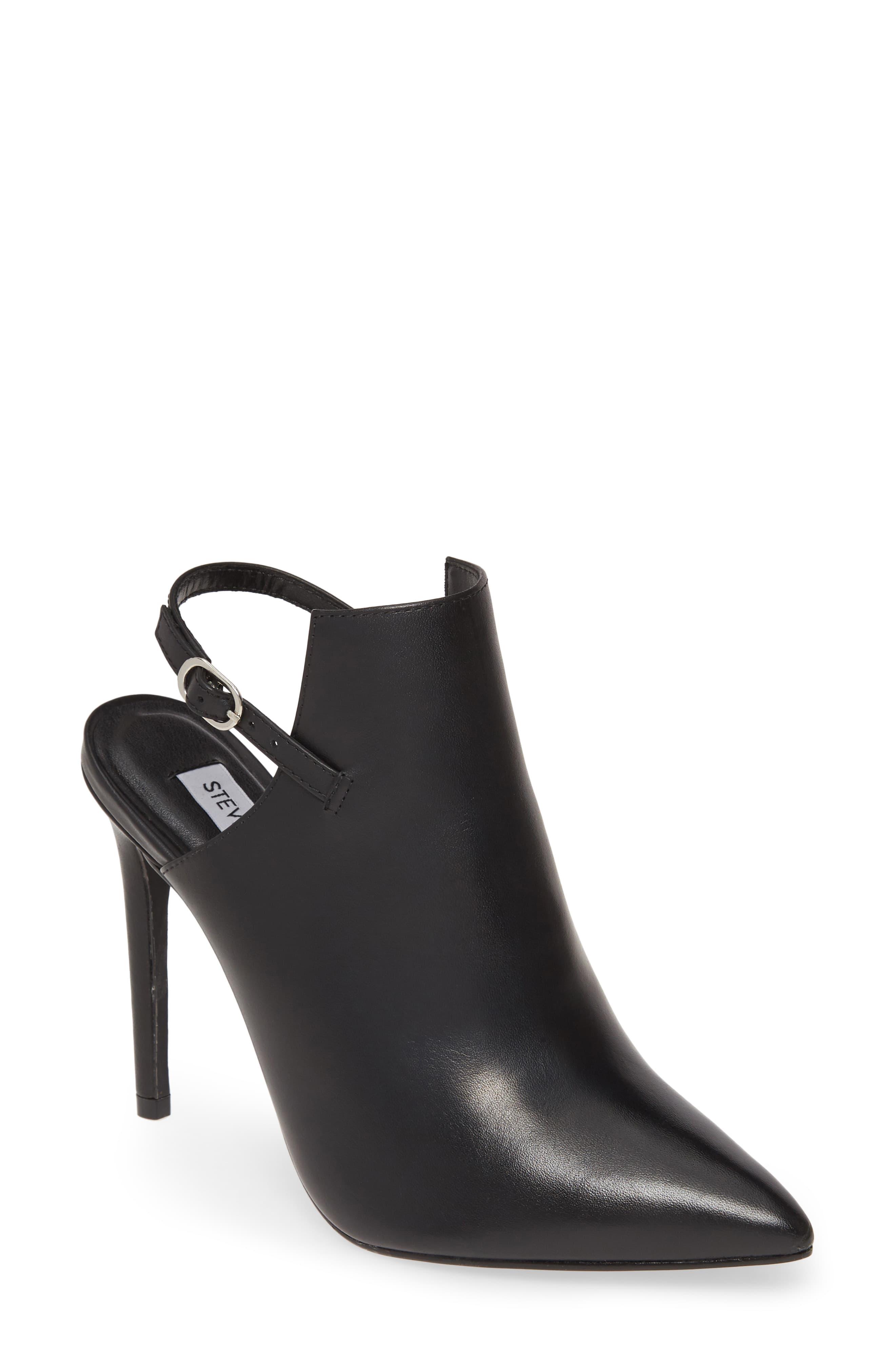 steve madden black open toe heels