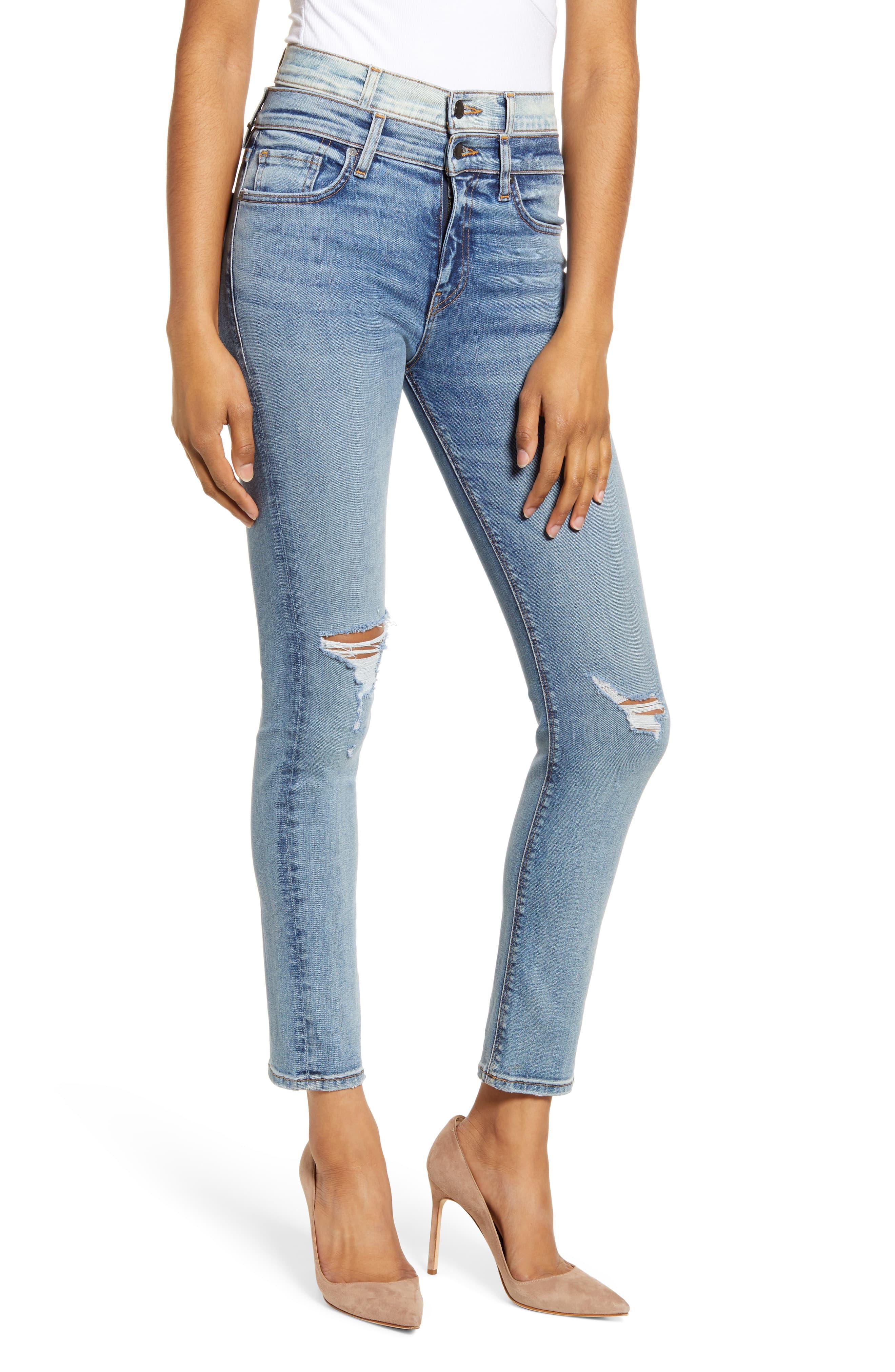 Hudson Jeans Holly Double Waistband Ankle Skinny Jeans in Blue - Lyst
