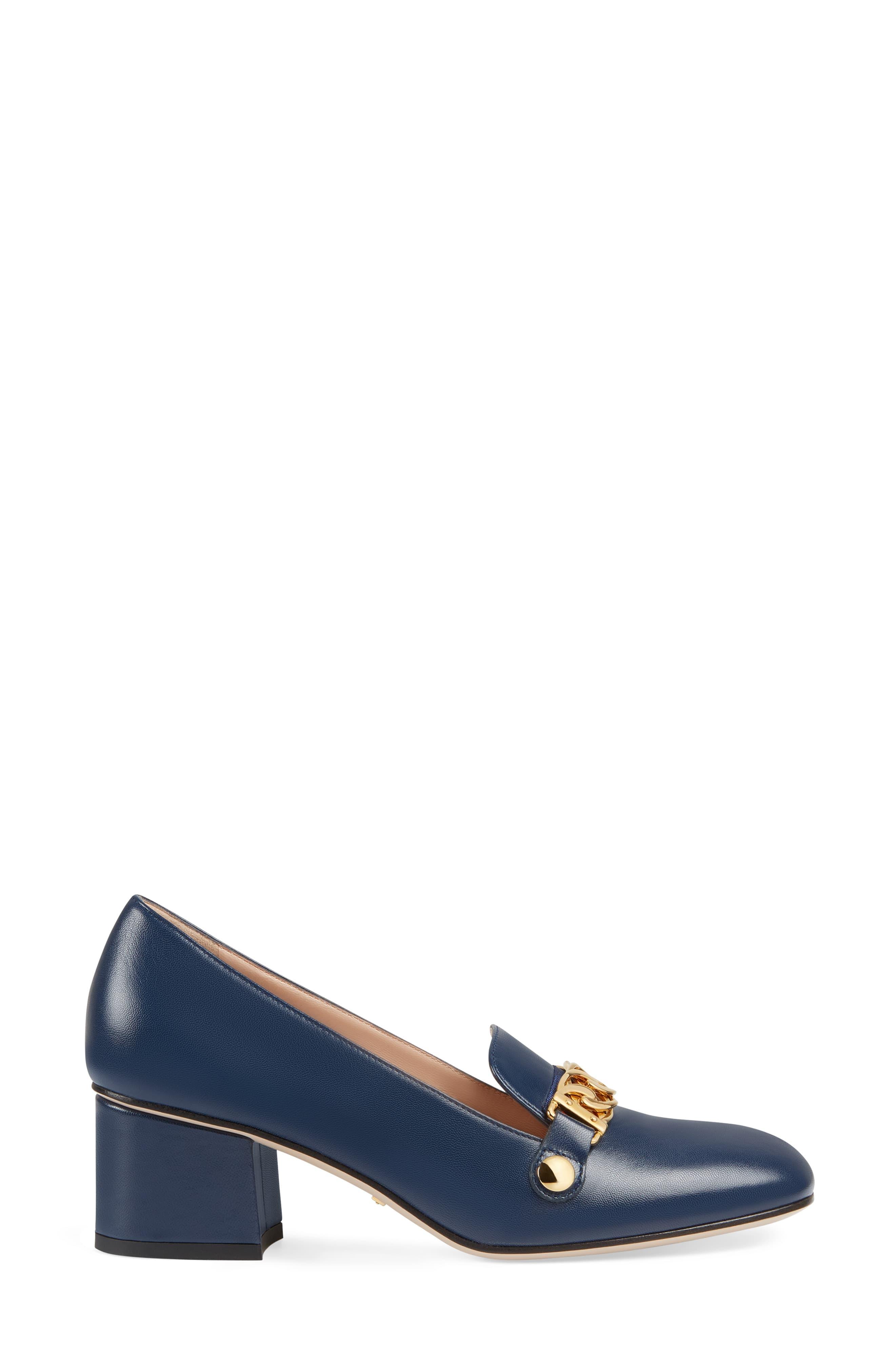 Gucci Sylvie Loafer Pump in Blue - Lyst
