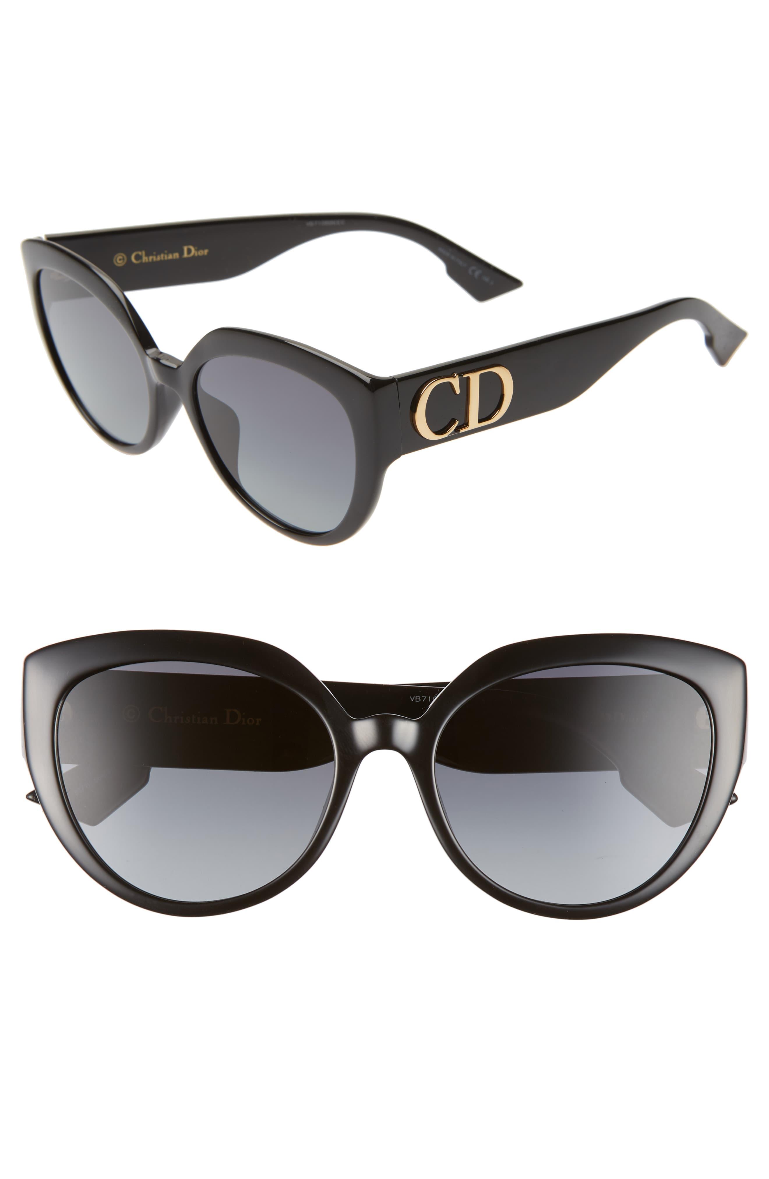 Dior 56mm Special Fit Cat Eye Sunglasses In Black Lyst 