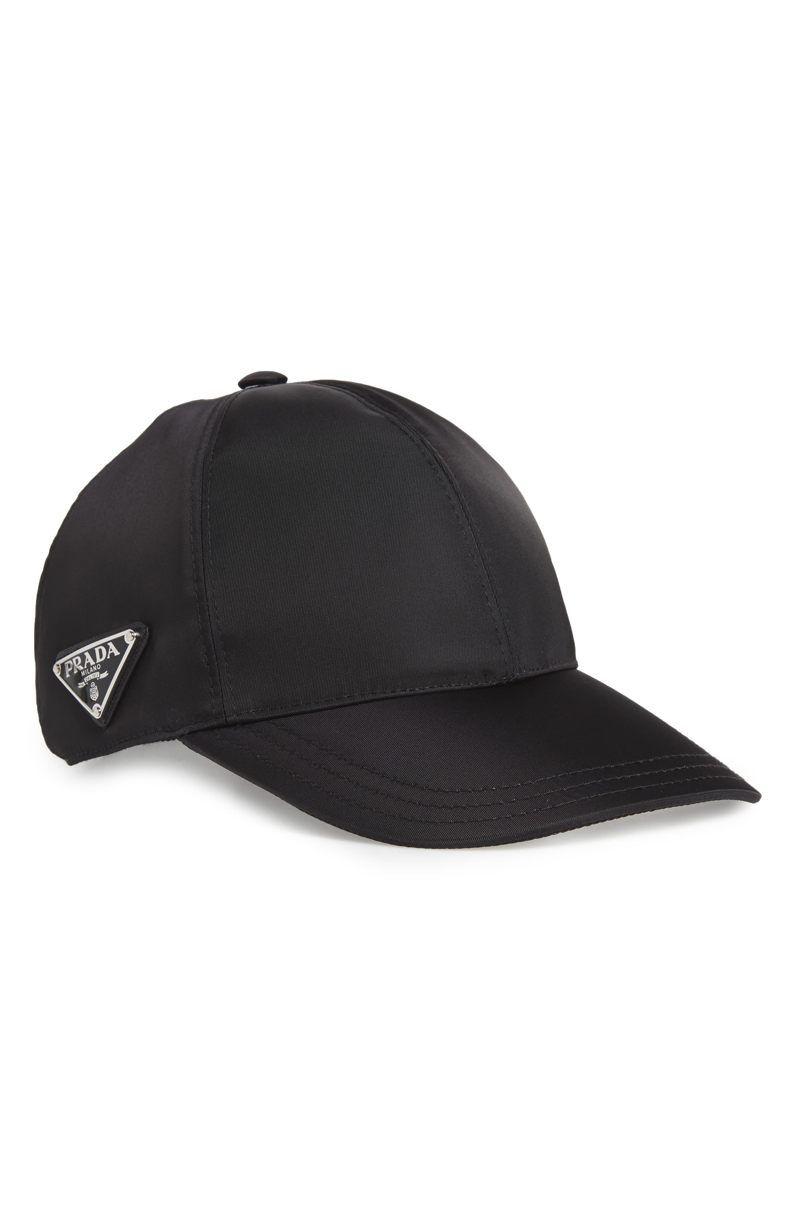 Prada Tessuto Triangolo Nylon Baseball Cap in Black - Lyst