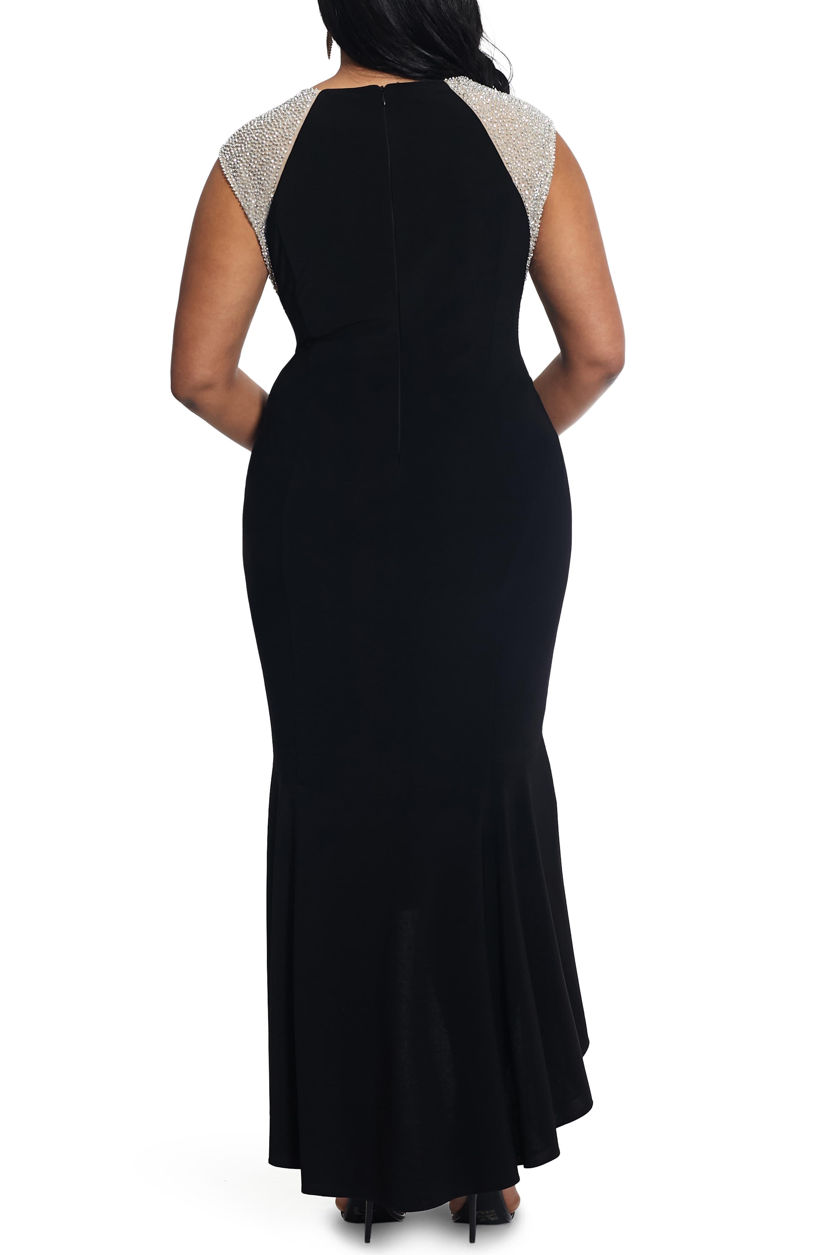 Xscape Caviar Bead High/low Gown in Black - Lyst