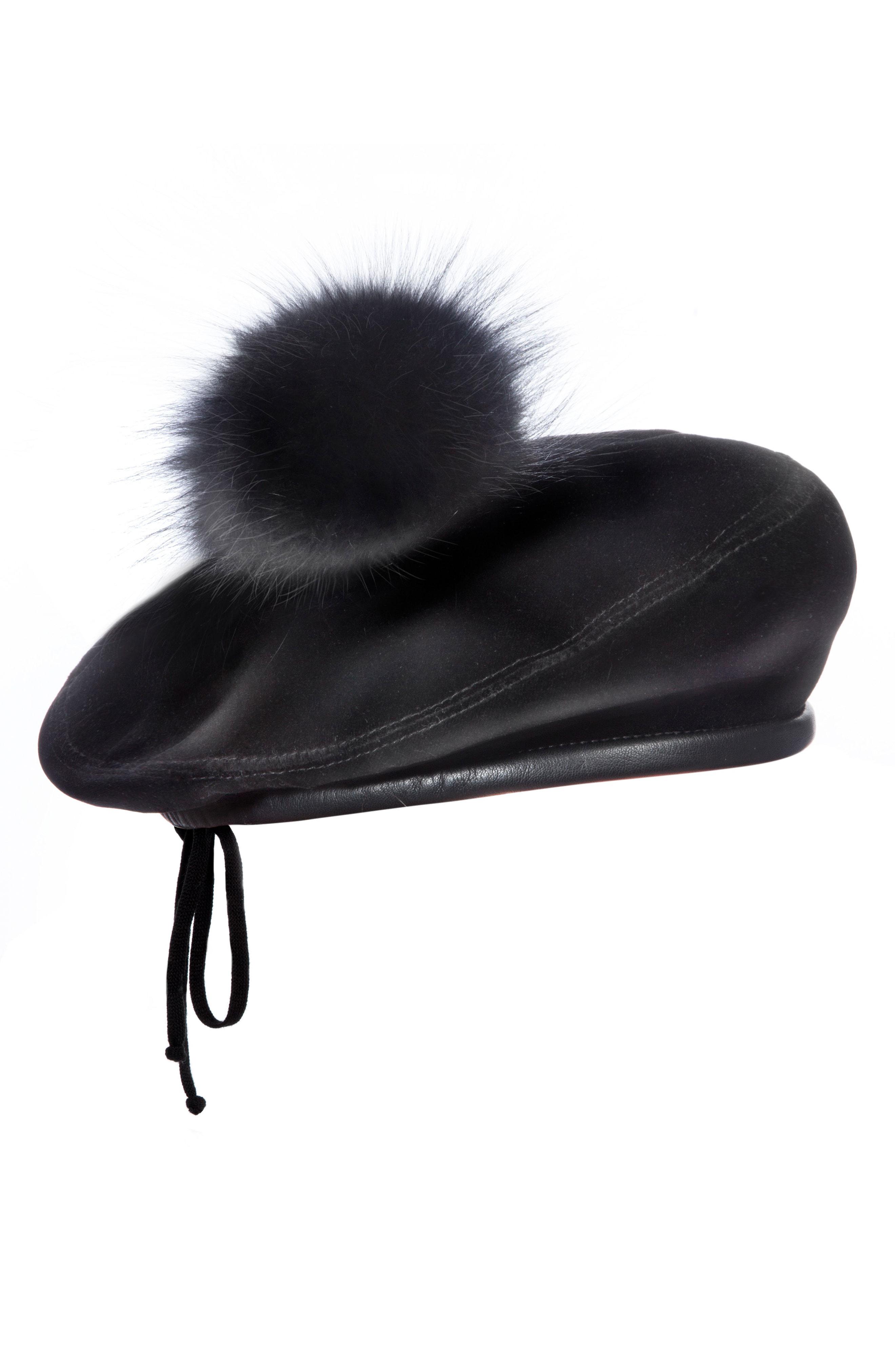 eric javits leather beret