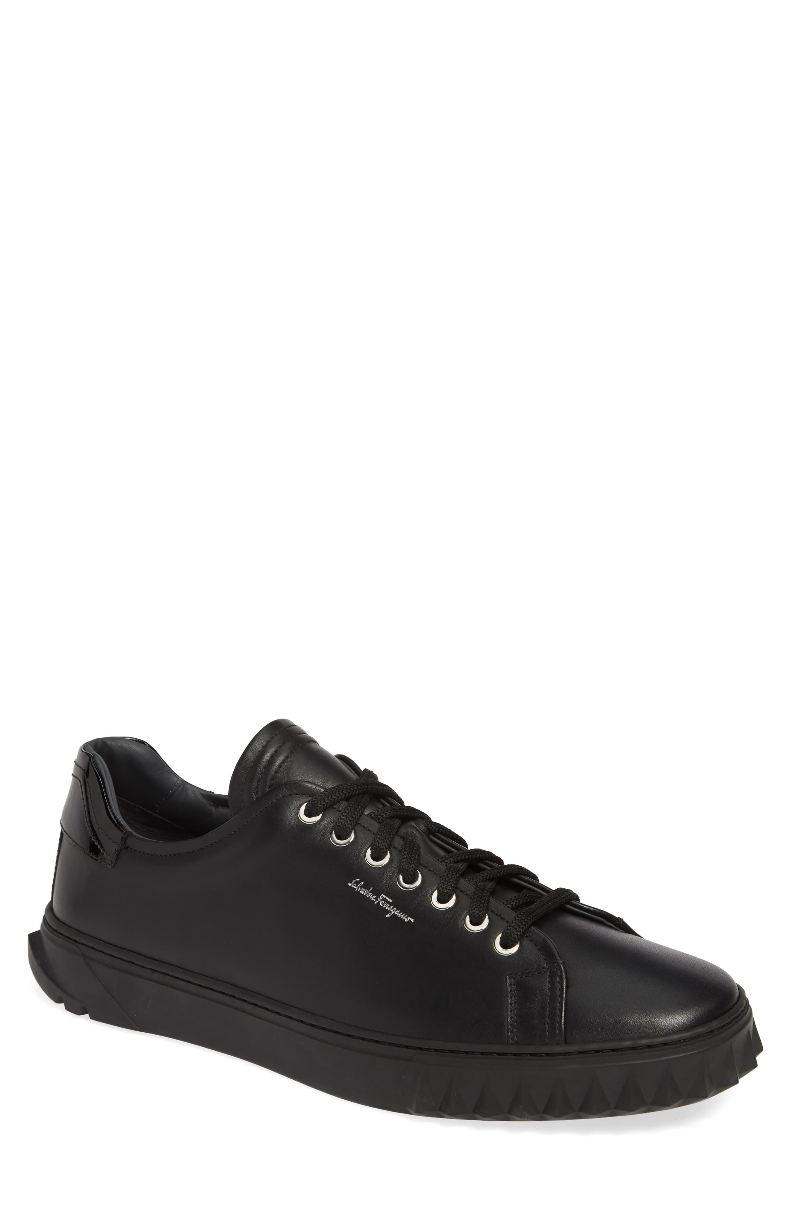 Ferragamo Cube Leather Sneakers in Nero/Black (Black) for Men - Save 5% ...