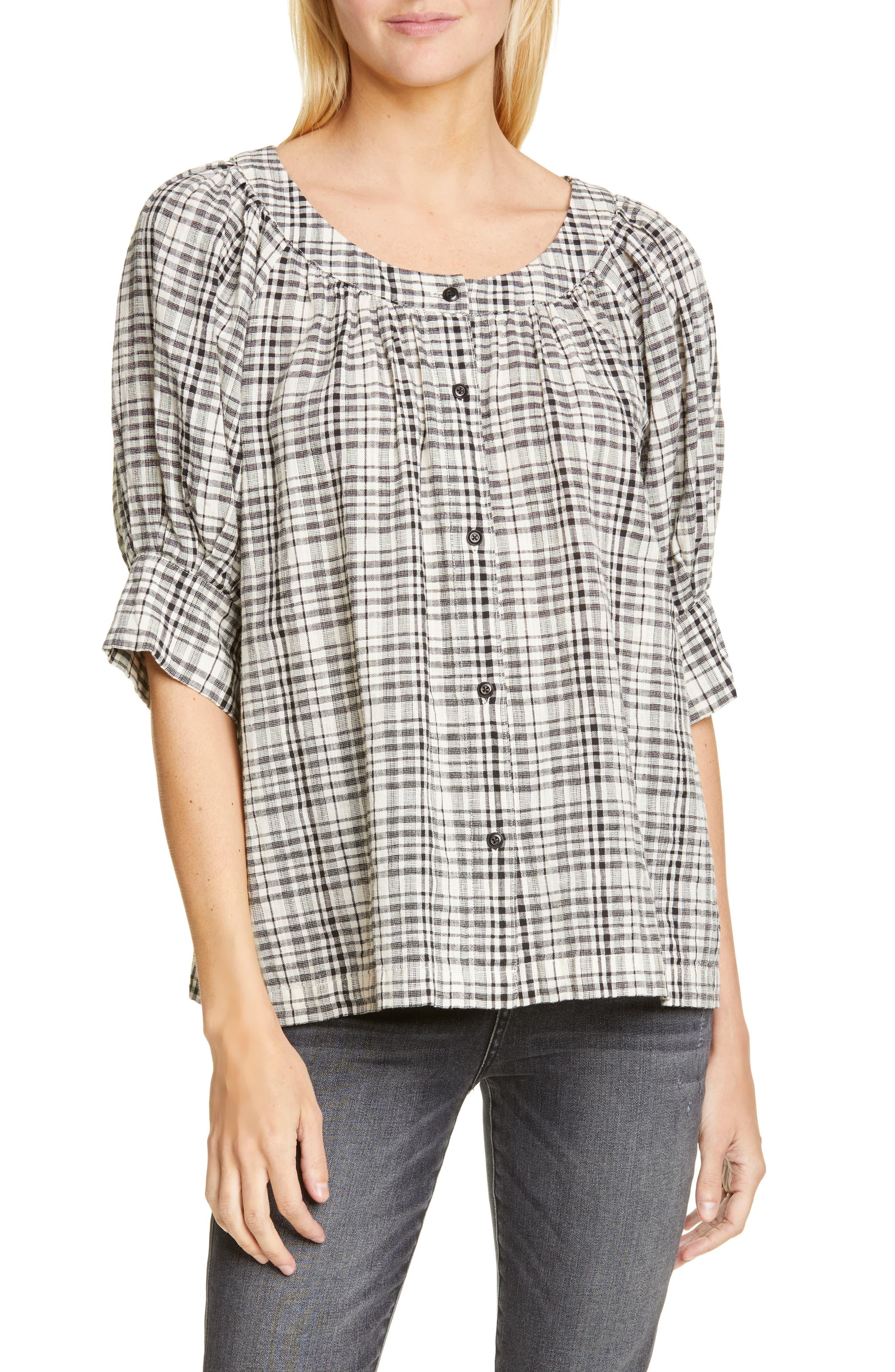 The Great The Puff Sleeve Buttonup Shirt Lyst