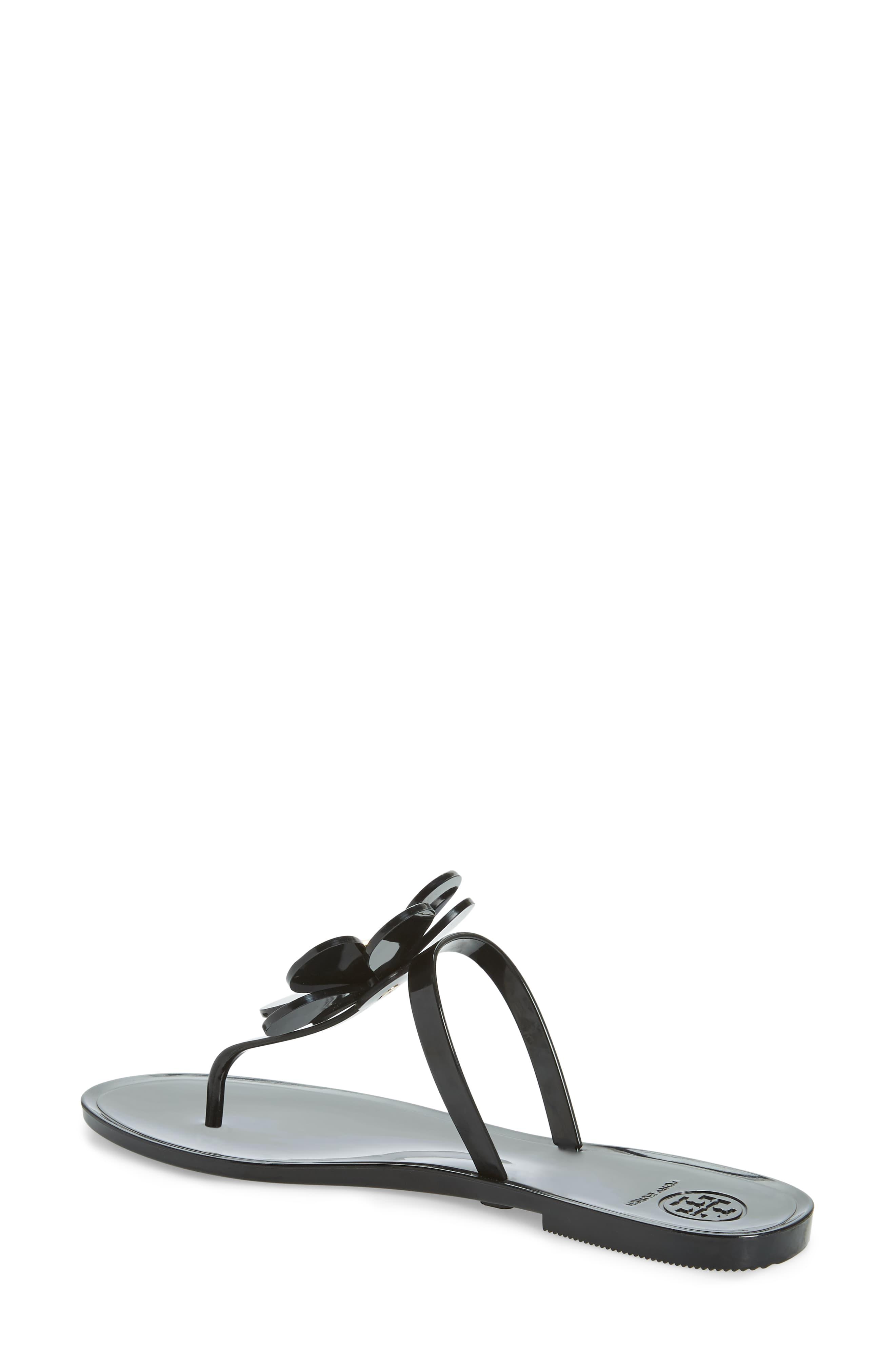 Tory Burch Floral Jelly Flip Flop in Black - Lyst