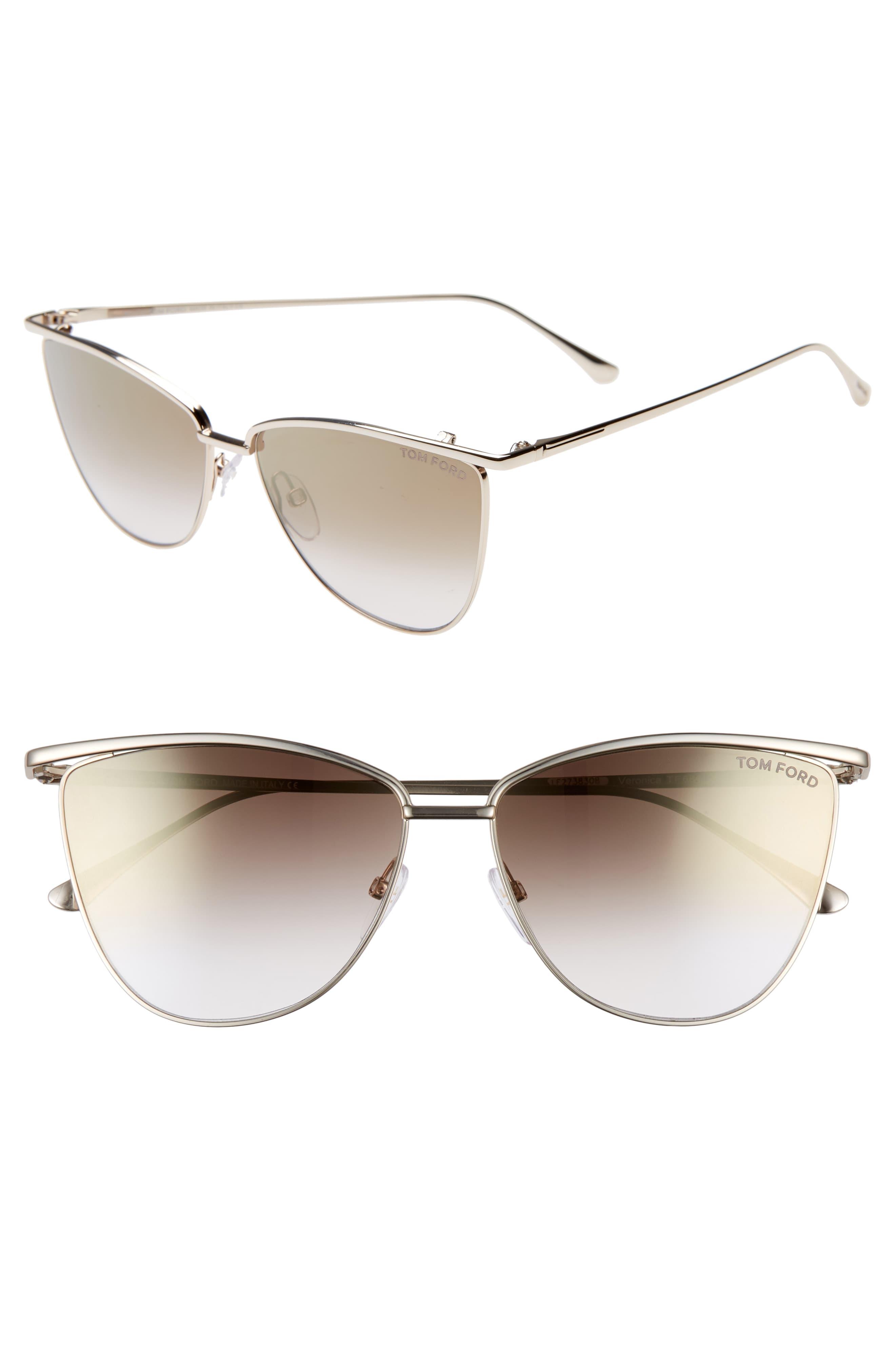 Tom Ford Women's Veronica 58mm Cat Eye Sunglasses Gold in Metallic Lyst