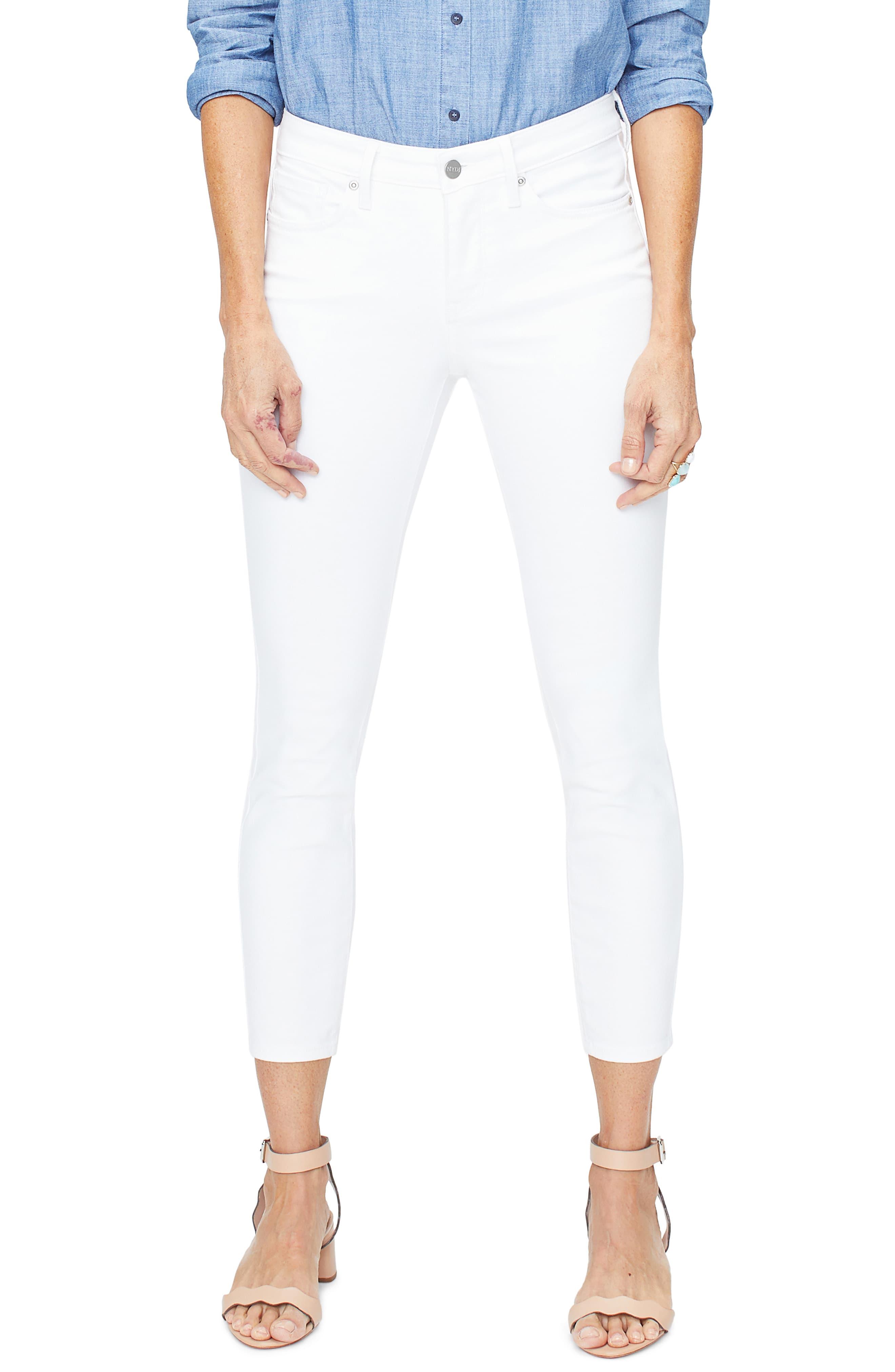 NYDJ Ami Ankle Skinny Jeans in White - Lyst