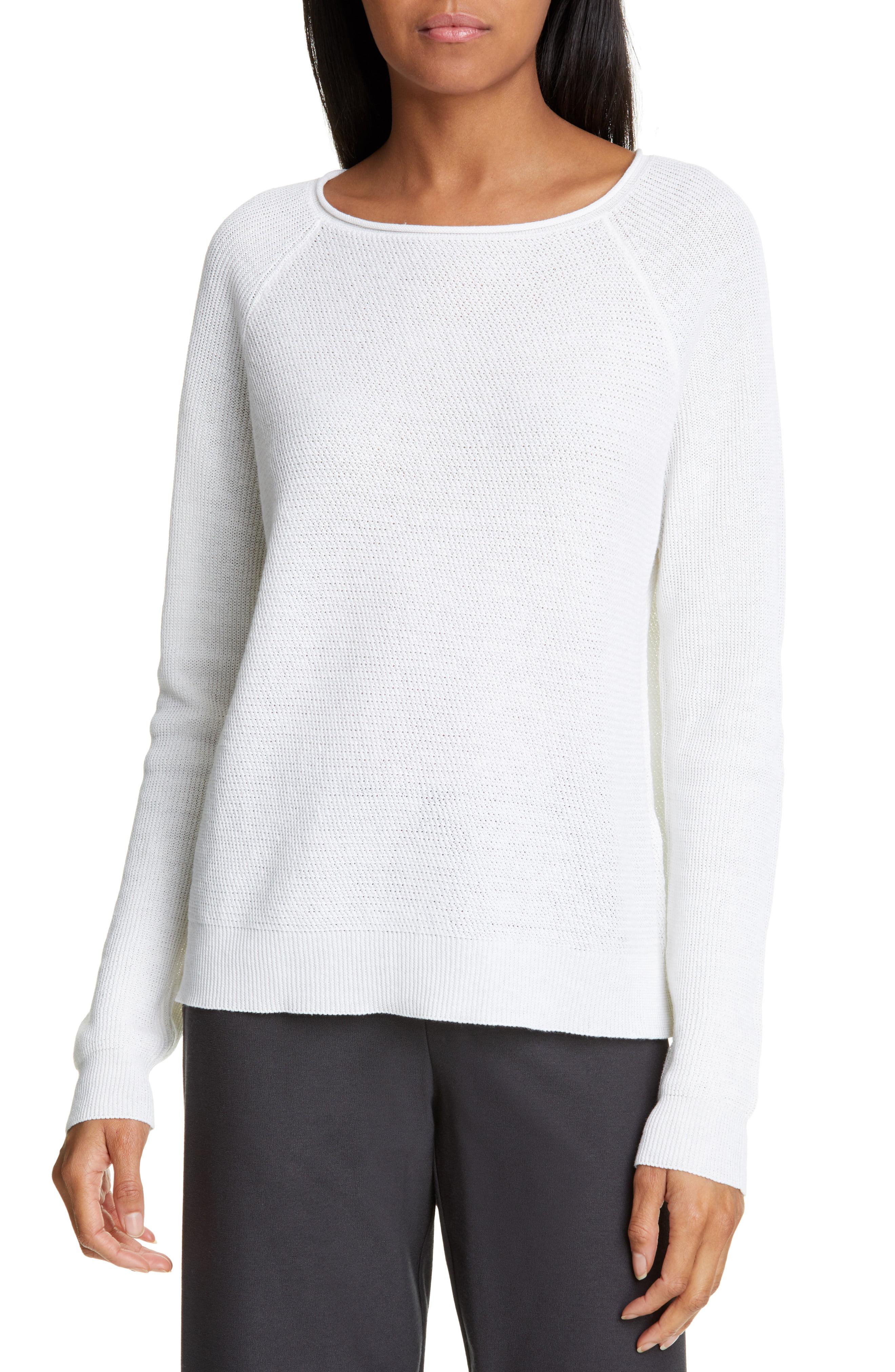Lyst - Eileen Fisher Organic Linen & Cotton Sweater in White