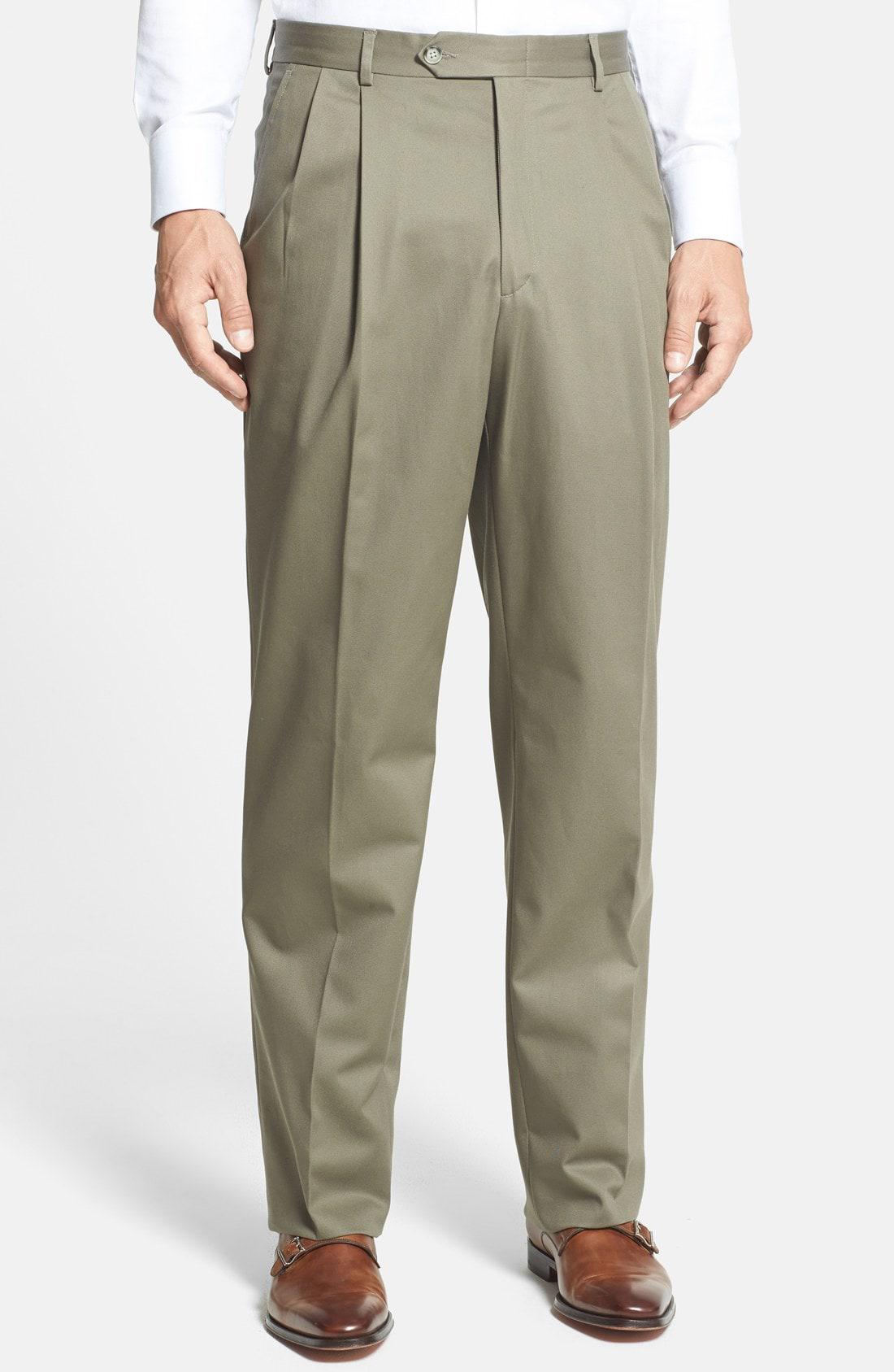Lyst Berle Pleated Cotton Trousers in Blue for Men Save 17.