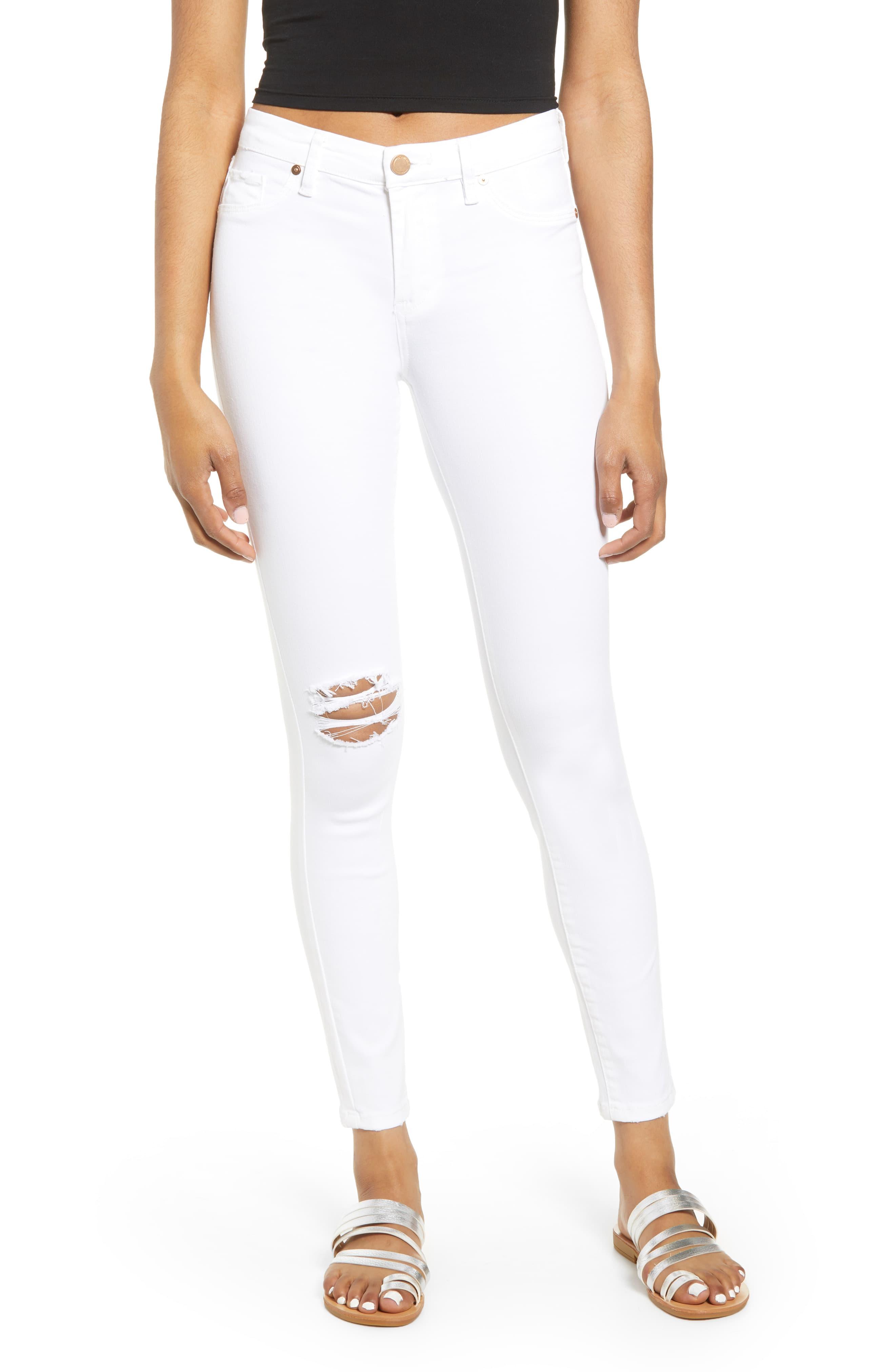 Blank NYC Denim Ripped Jeggings in White - Lyst