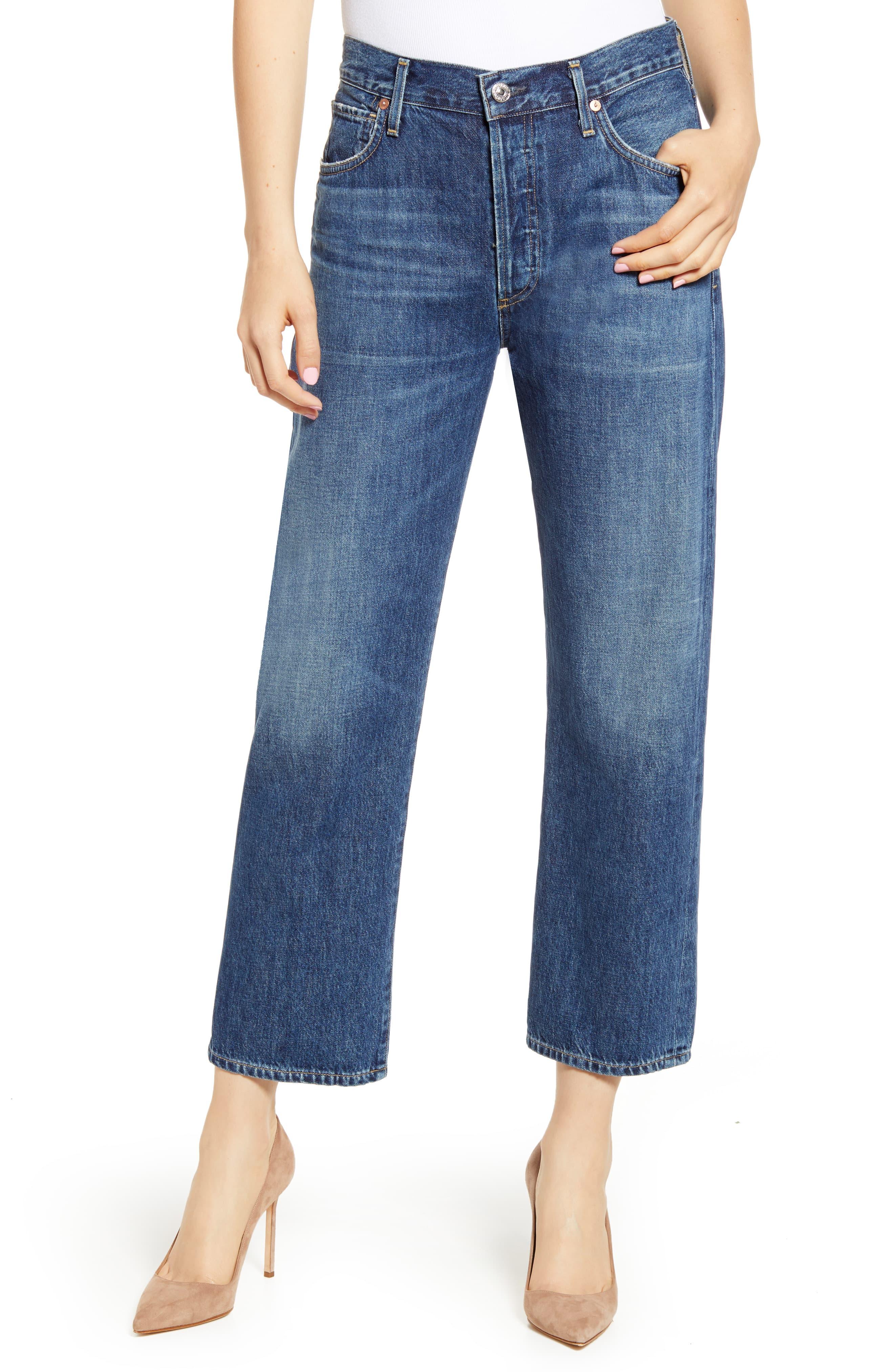 Citizens of Humanity Emery High Waist Relaxed Crop Jeans in Blue - Lyst