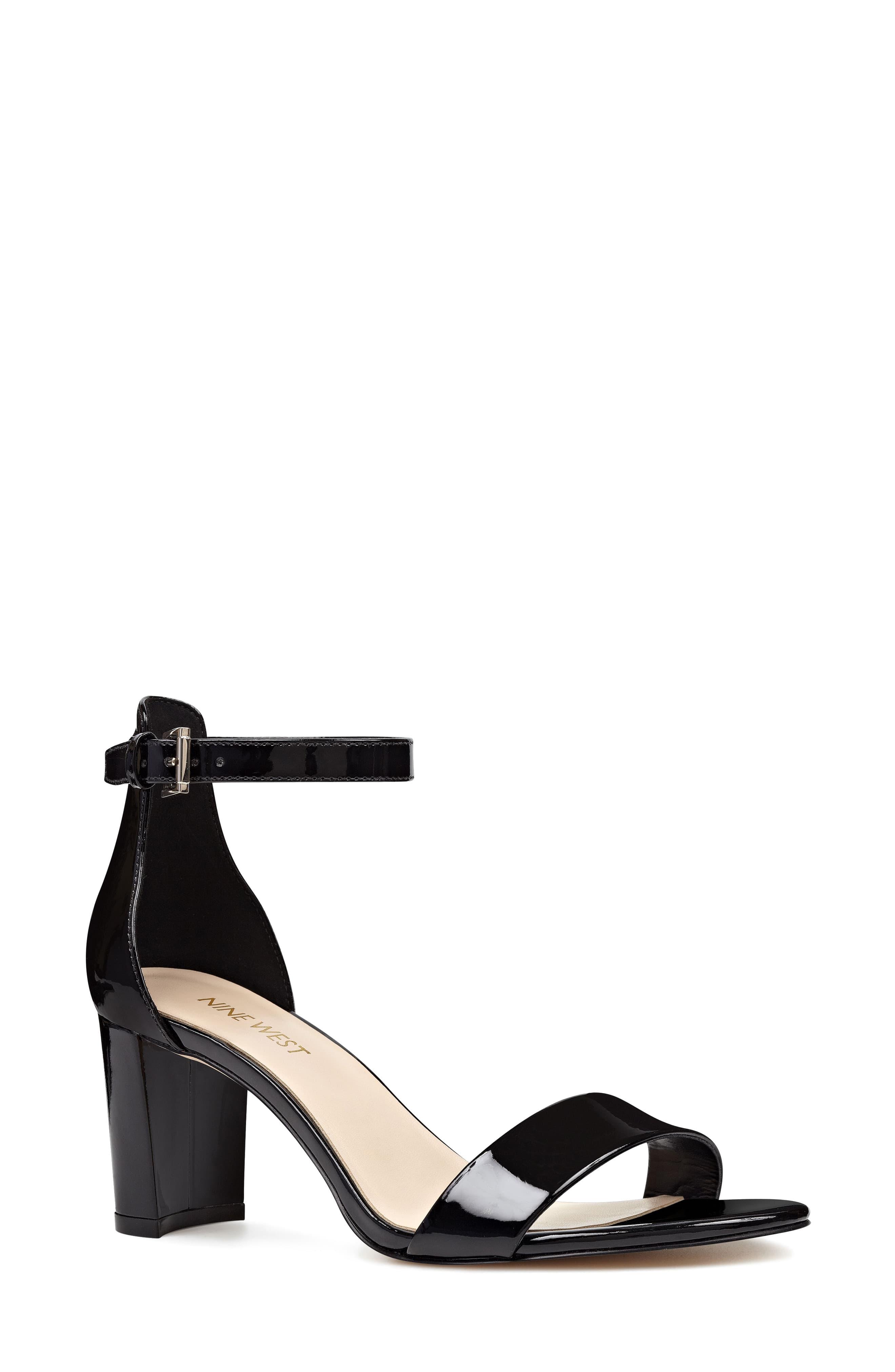 Nine West Pruce Ankle Strap Sandal in Black Patent (Black) - Save 42% ...