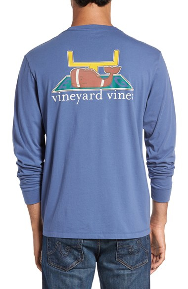 Lyst - Vineyard Vines 'touchdown' Long Sleeve Crewneck Pocket T-shirt ...