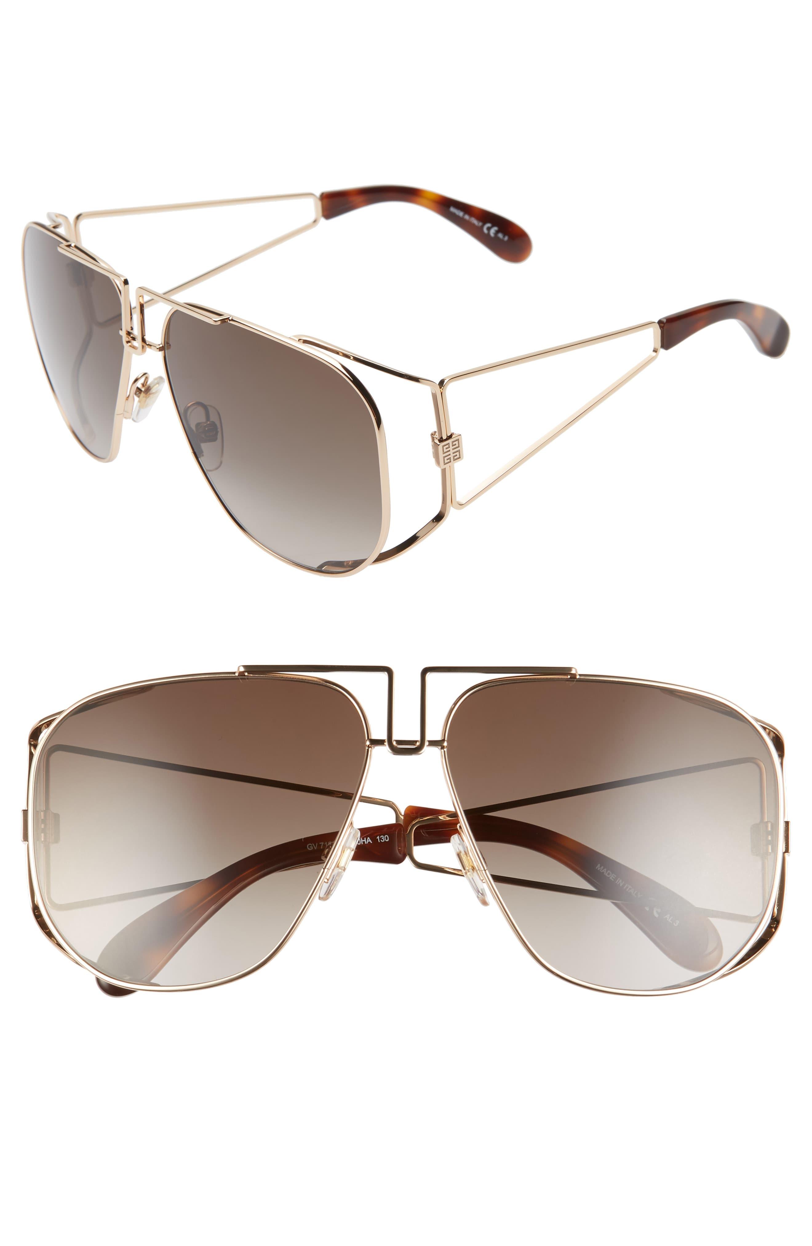 Givenchy 61mm Aviator Sunglasses In Metallic Lyst 