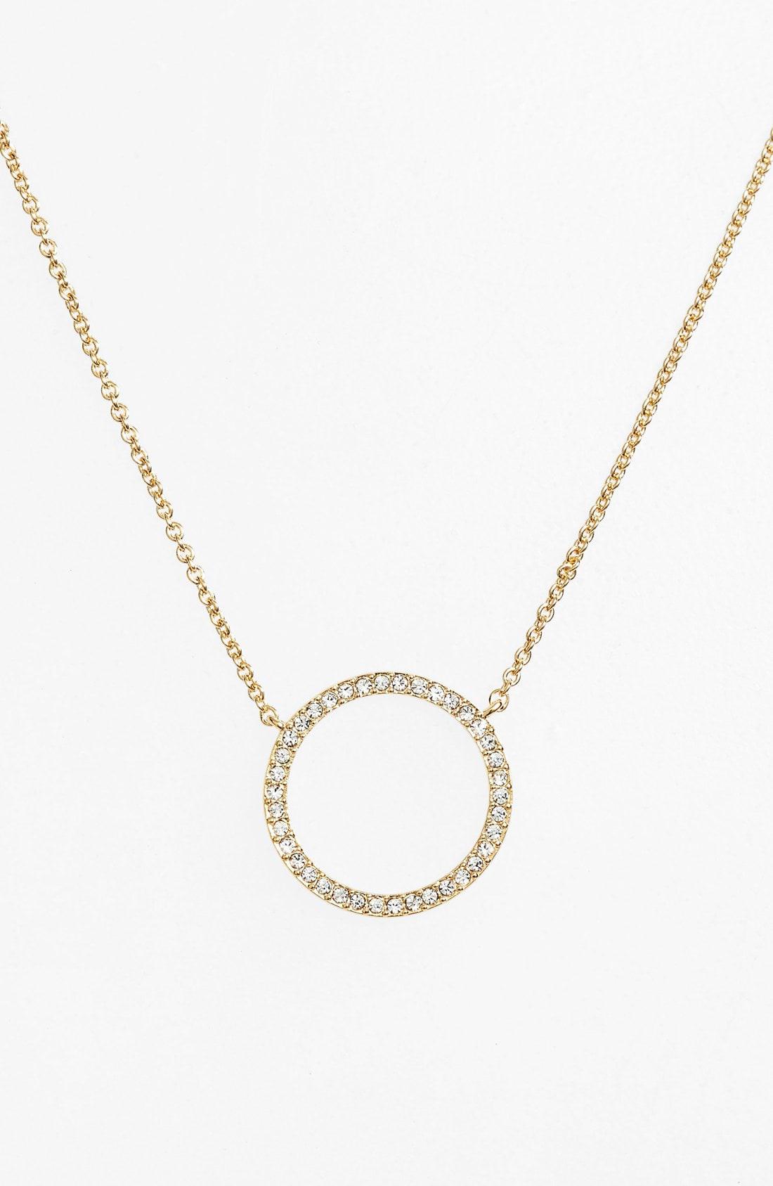 Lyst Nadri Circle Pendant Necklace In Metallic