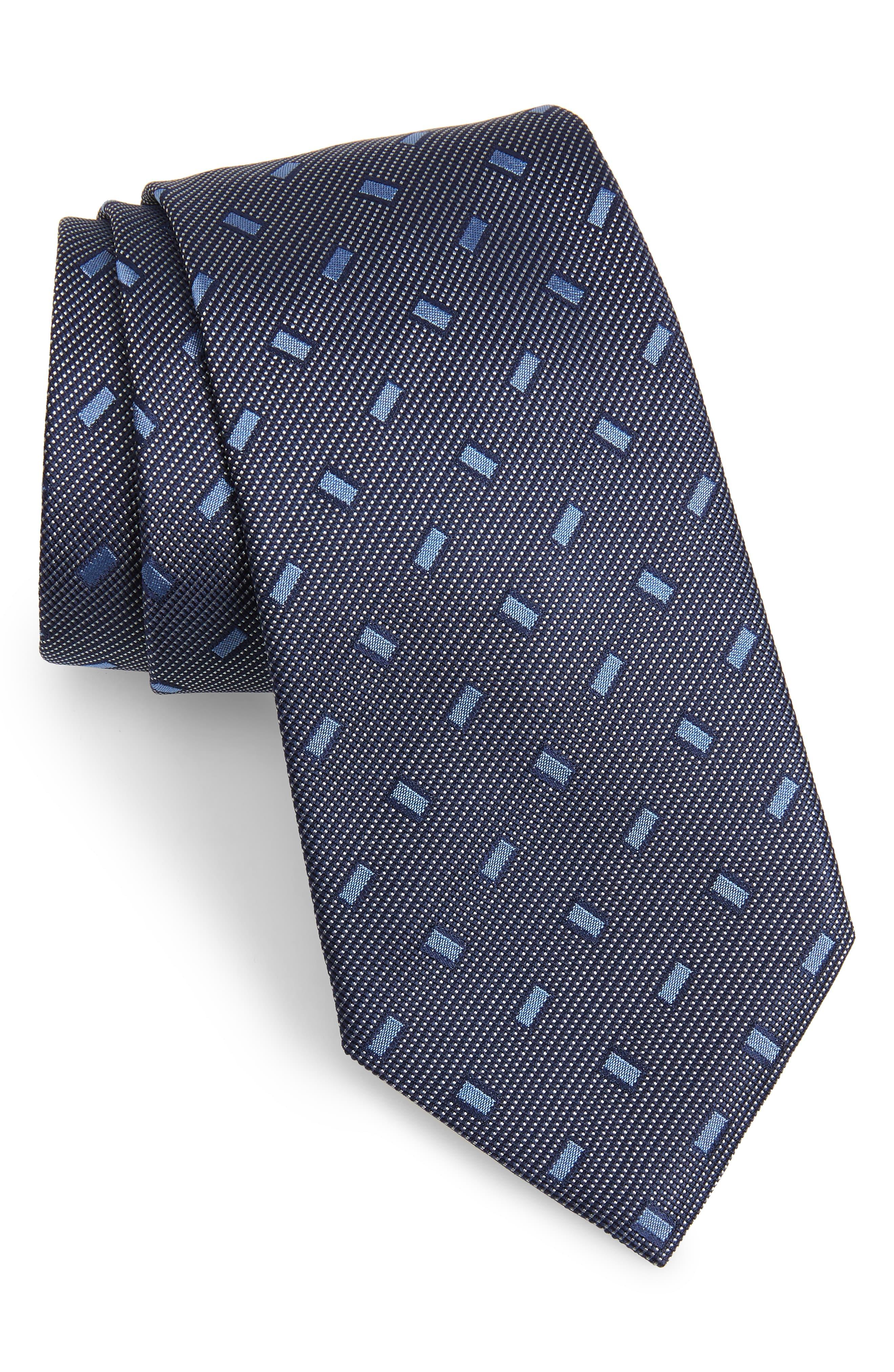Emporio Armani Medallion Silk Tie in Blue for Men - Lyst