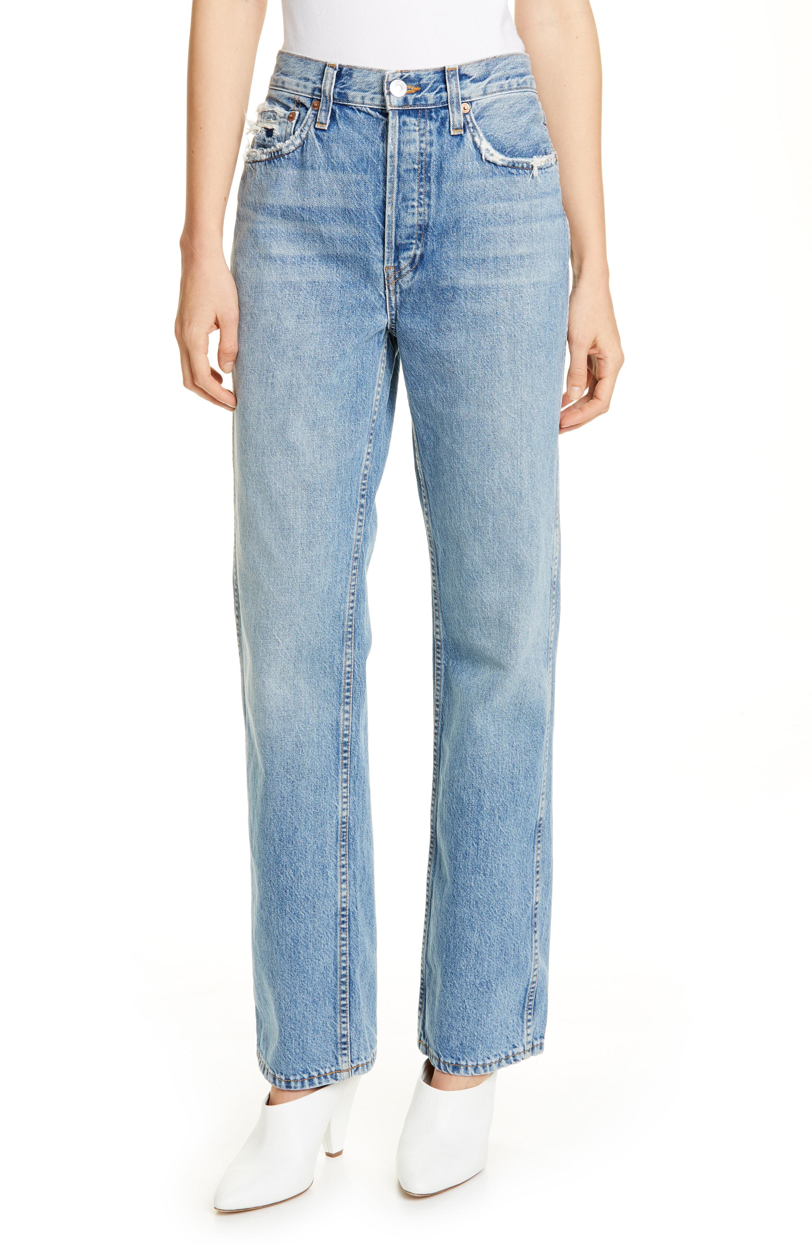 Lyst - RE/DONE Originals High Waist Loose Jeans in Blue