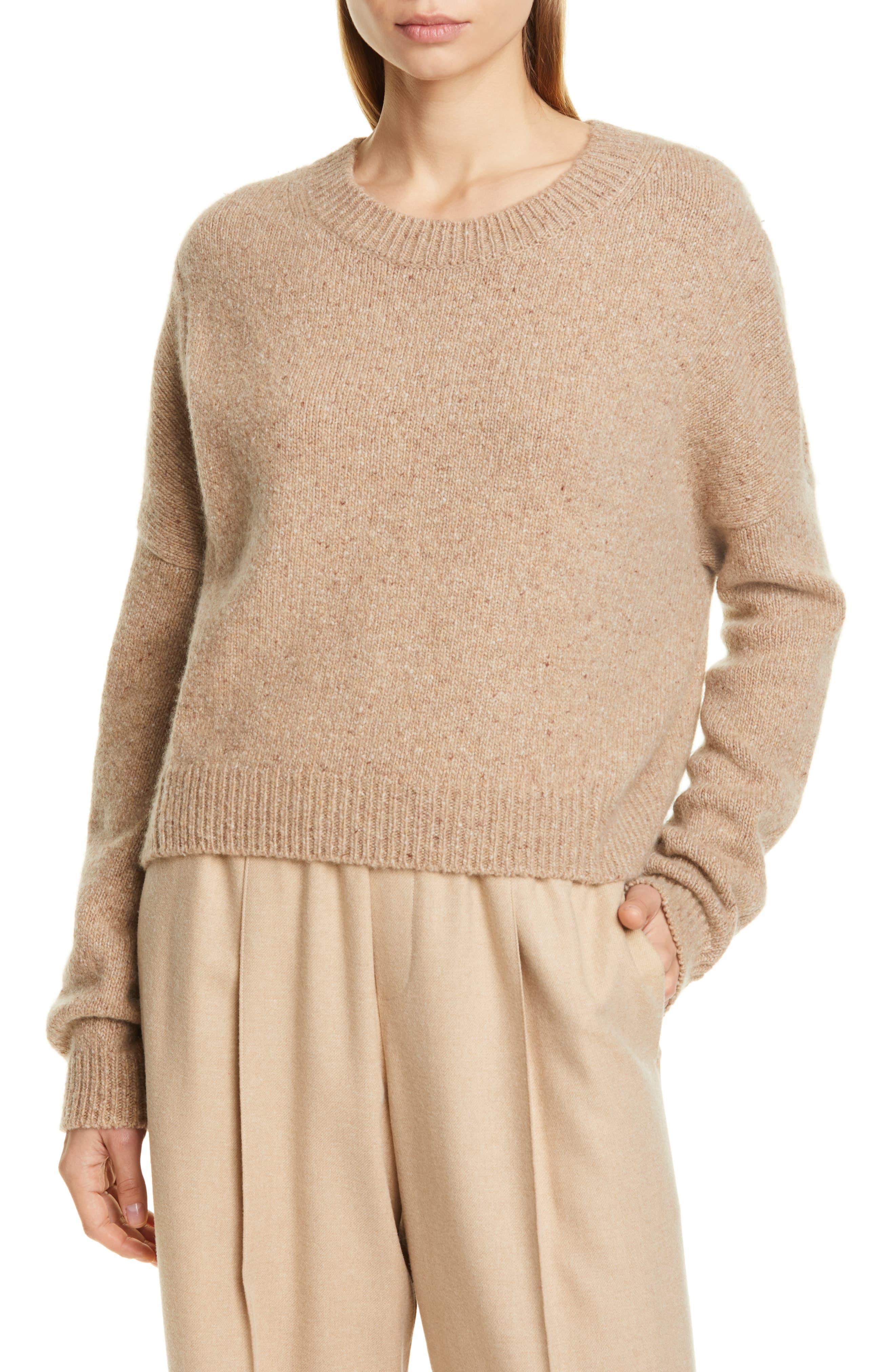 Vince Oversize Boxy Cashmere Crewneck Sweater in Camel (Natural) - Lyst