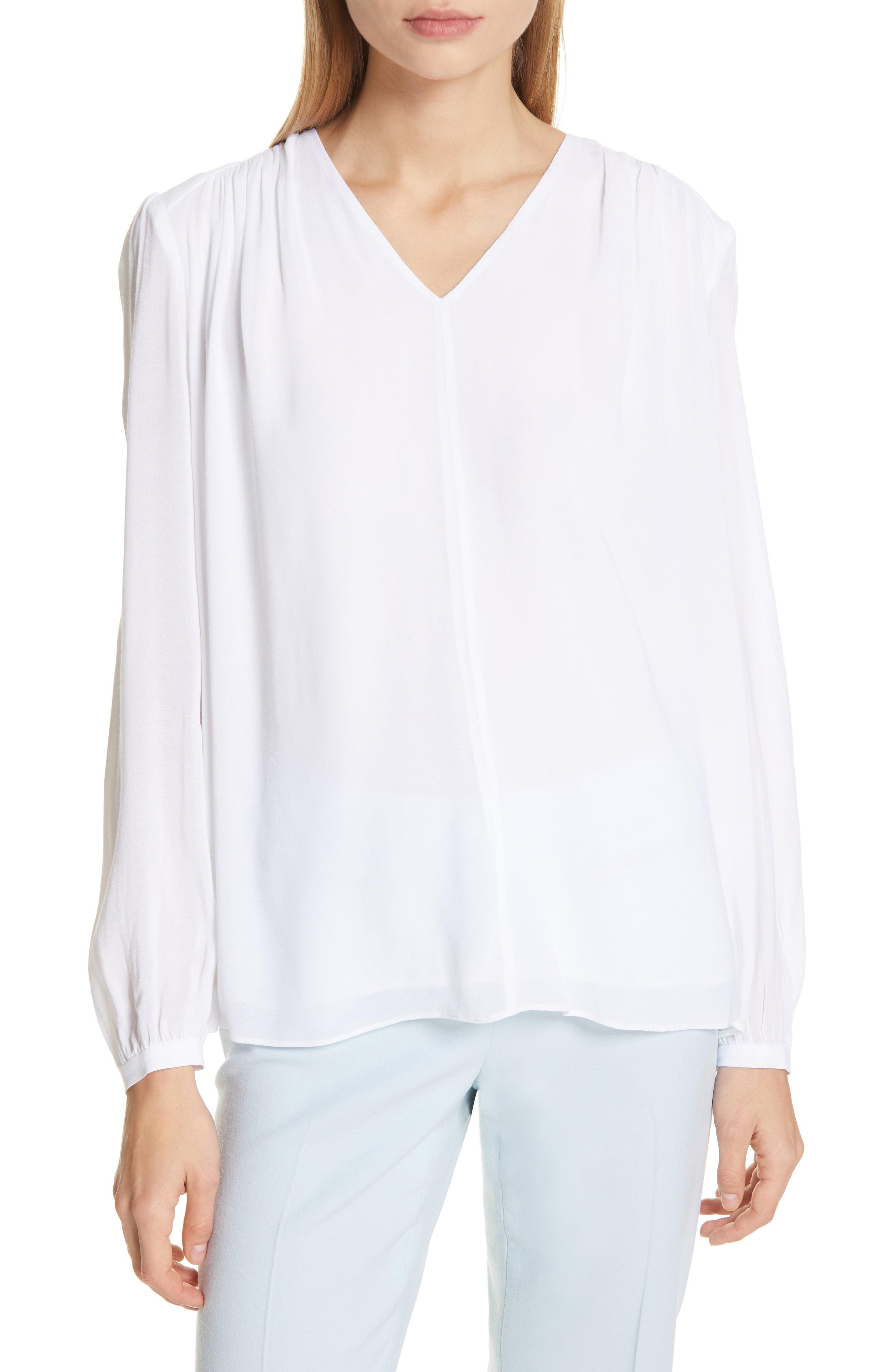 Lyst - LEWIT Shirred Blouse in White