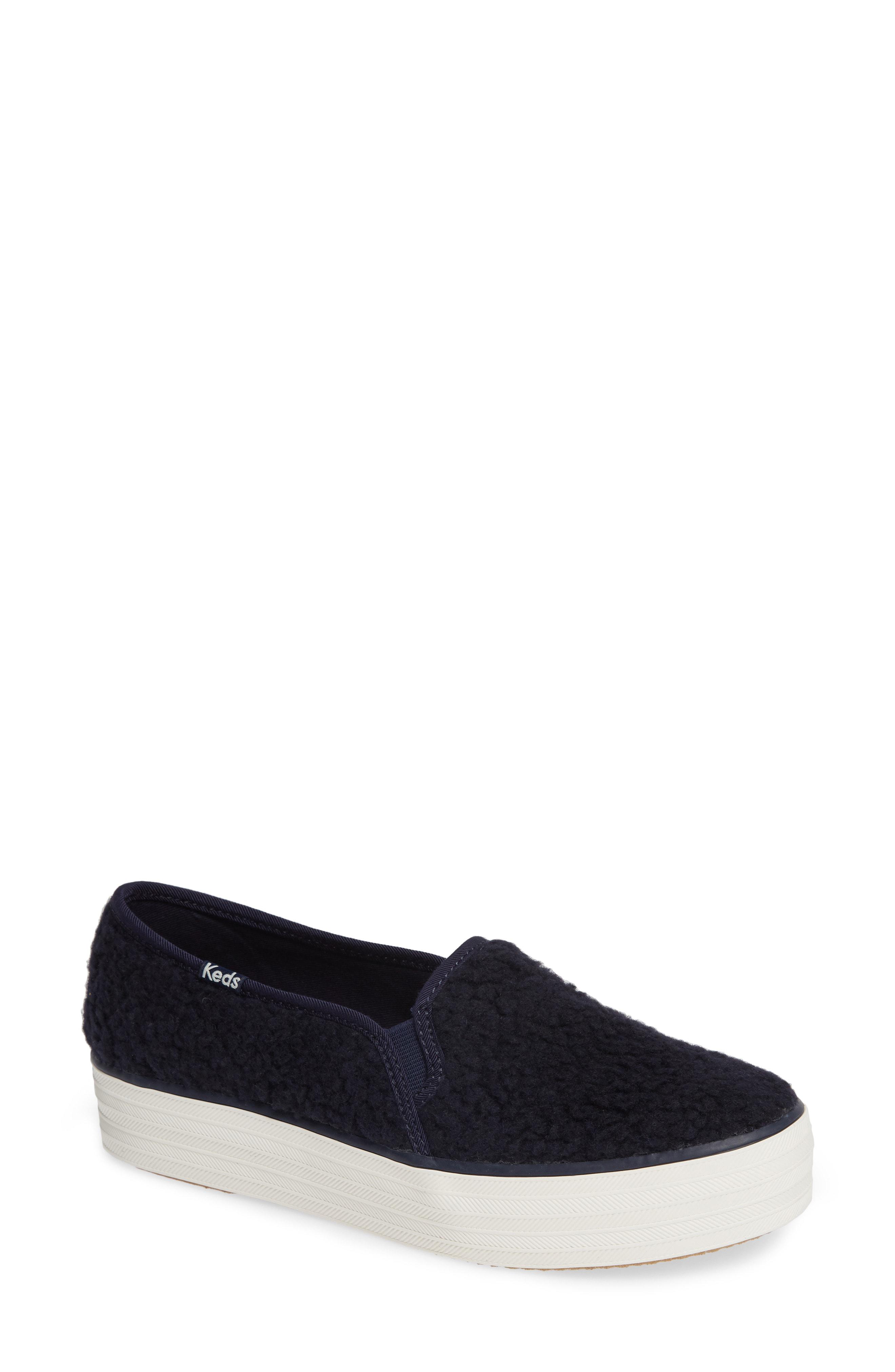 keds triple decker leather slip on