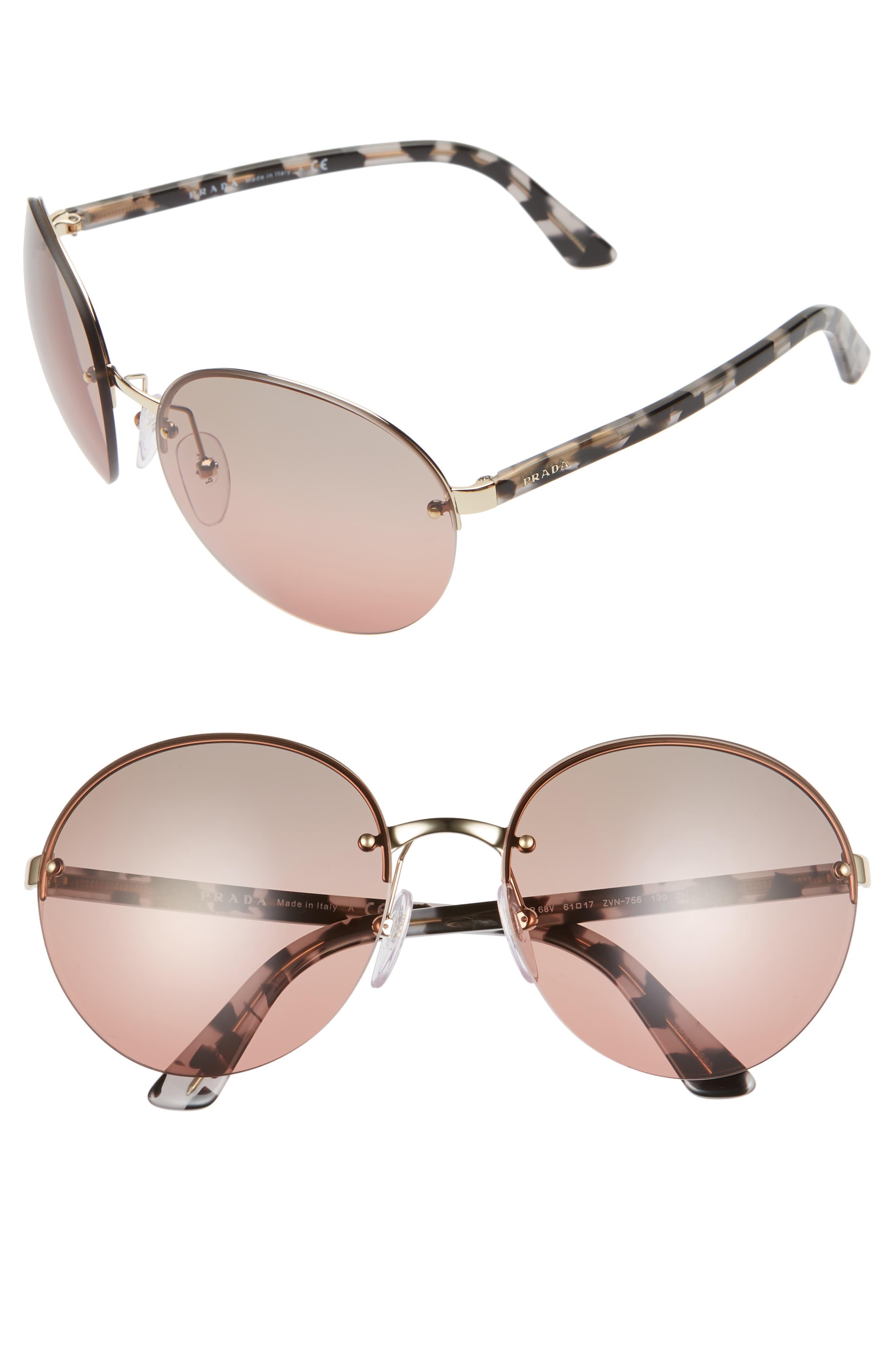 prada women's round 37mm sunglasses