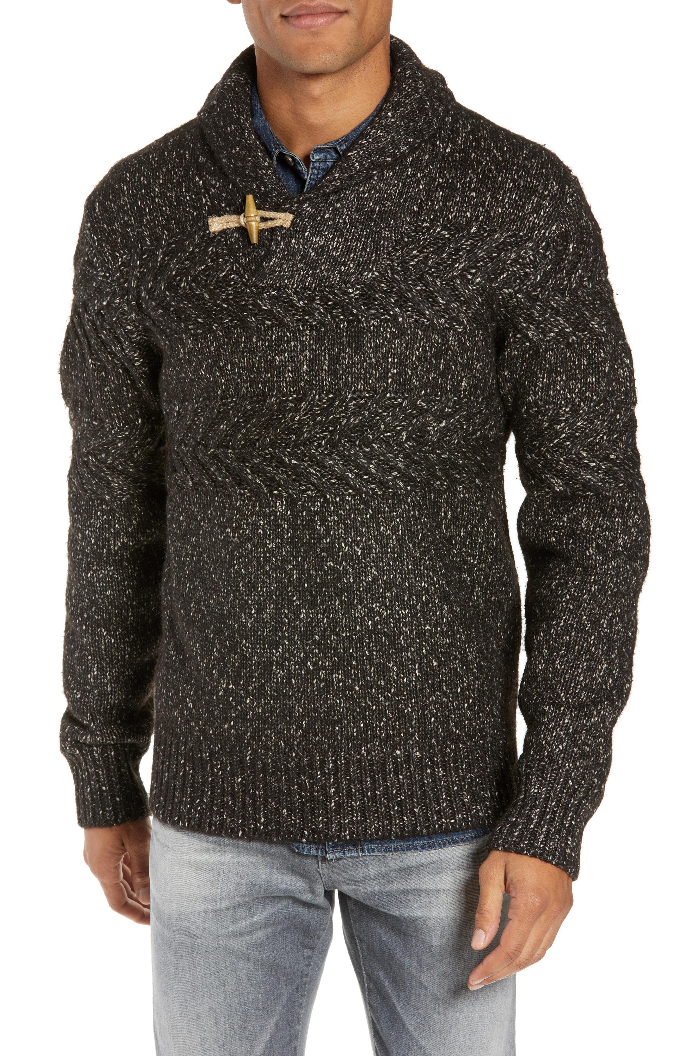 black shawl sweater mens