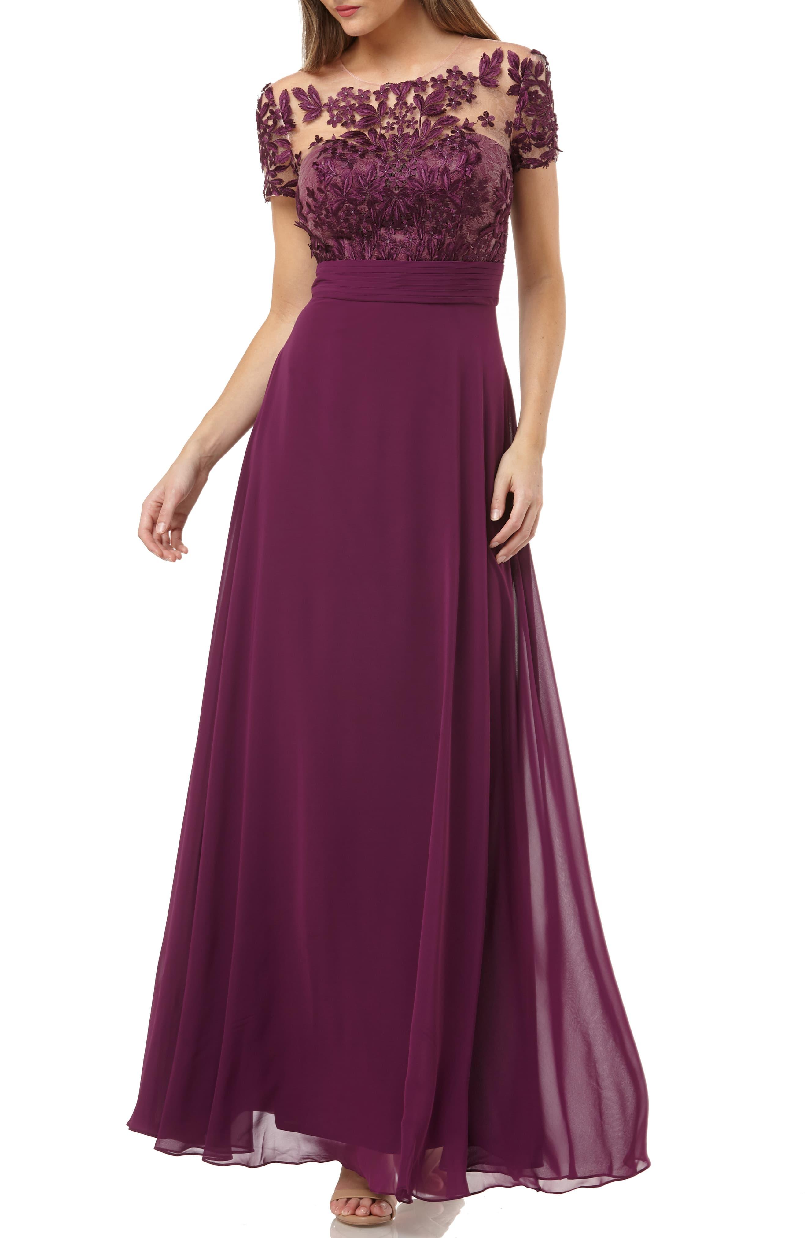 js collections embroidered gown