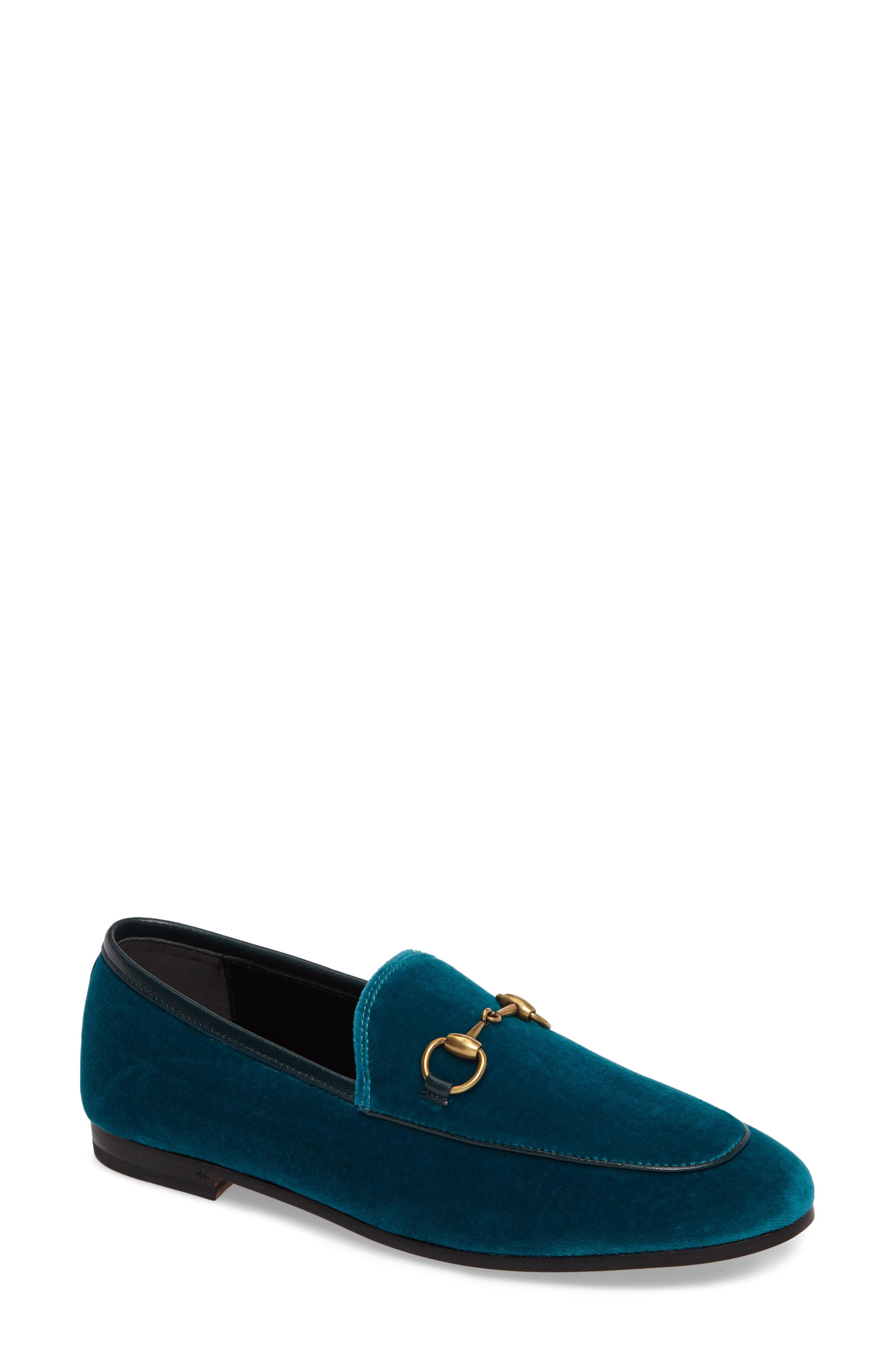 Lyst - Gucci Brixton Velvet Loafer in Blue
